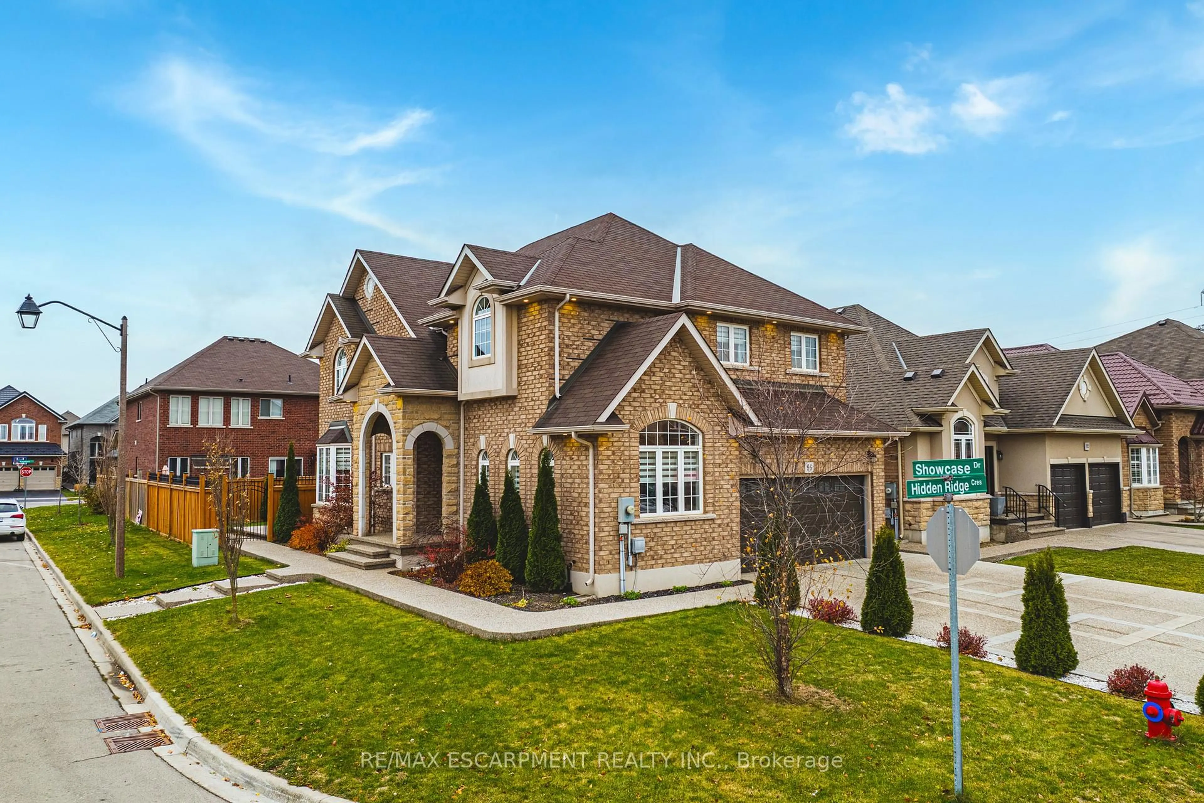 Home with brick exterior material, street for 96 Hidden Ridge Cres, Hamilton Ontario L9A 2X3