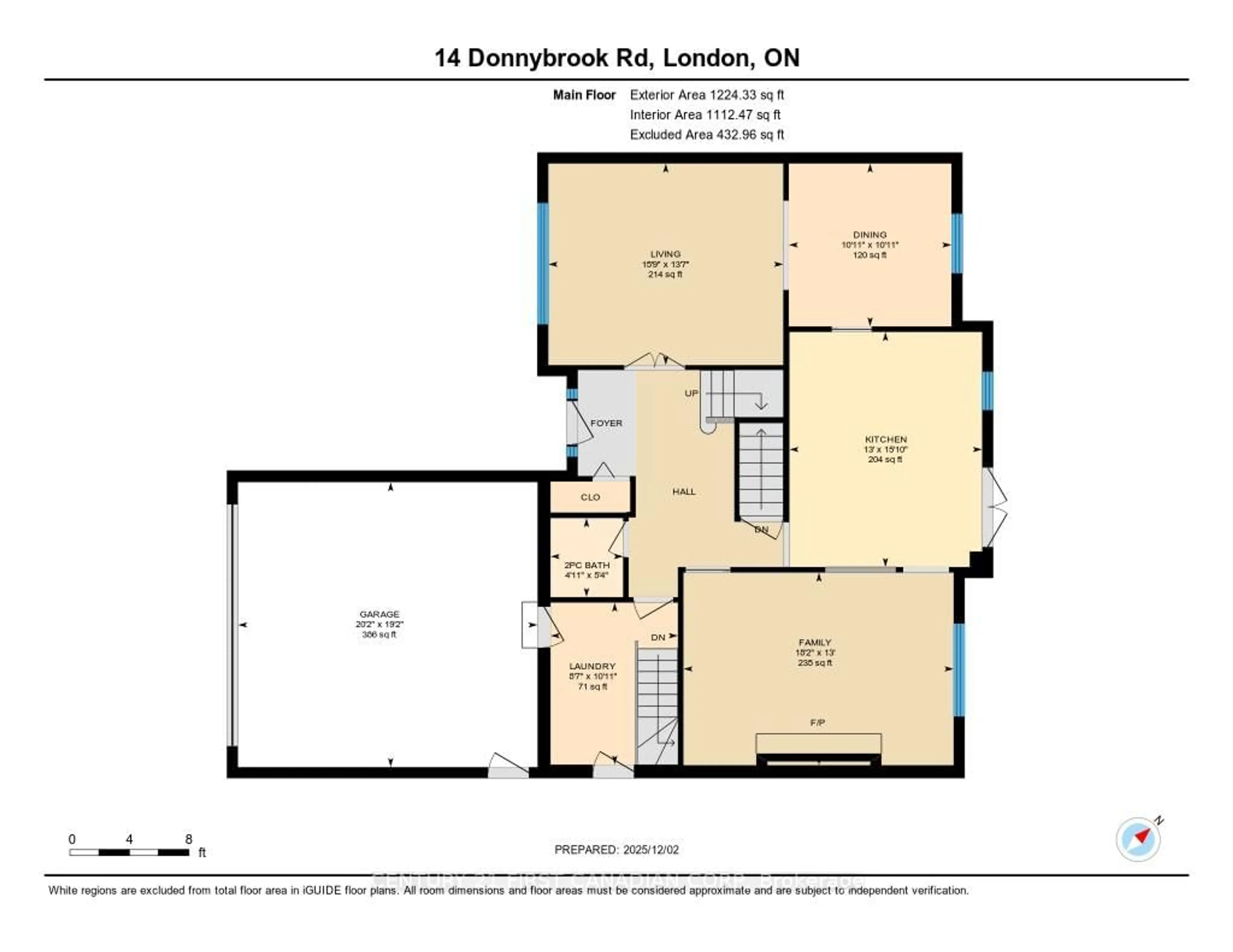 Floor plan for 14 Donnybrook Rd, London North Ontario N5X 3C8