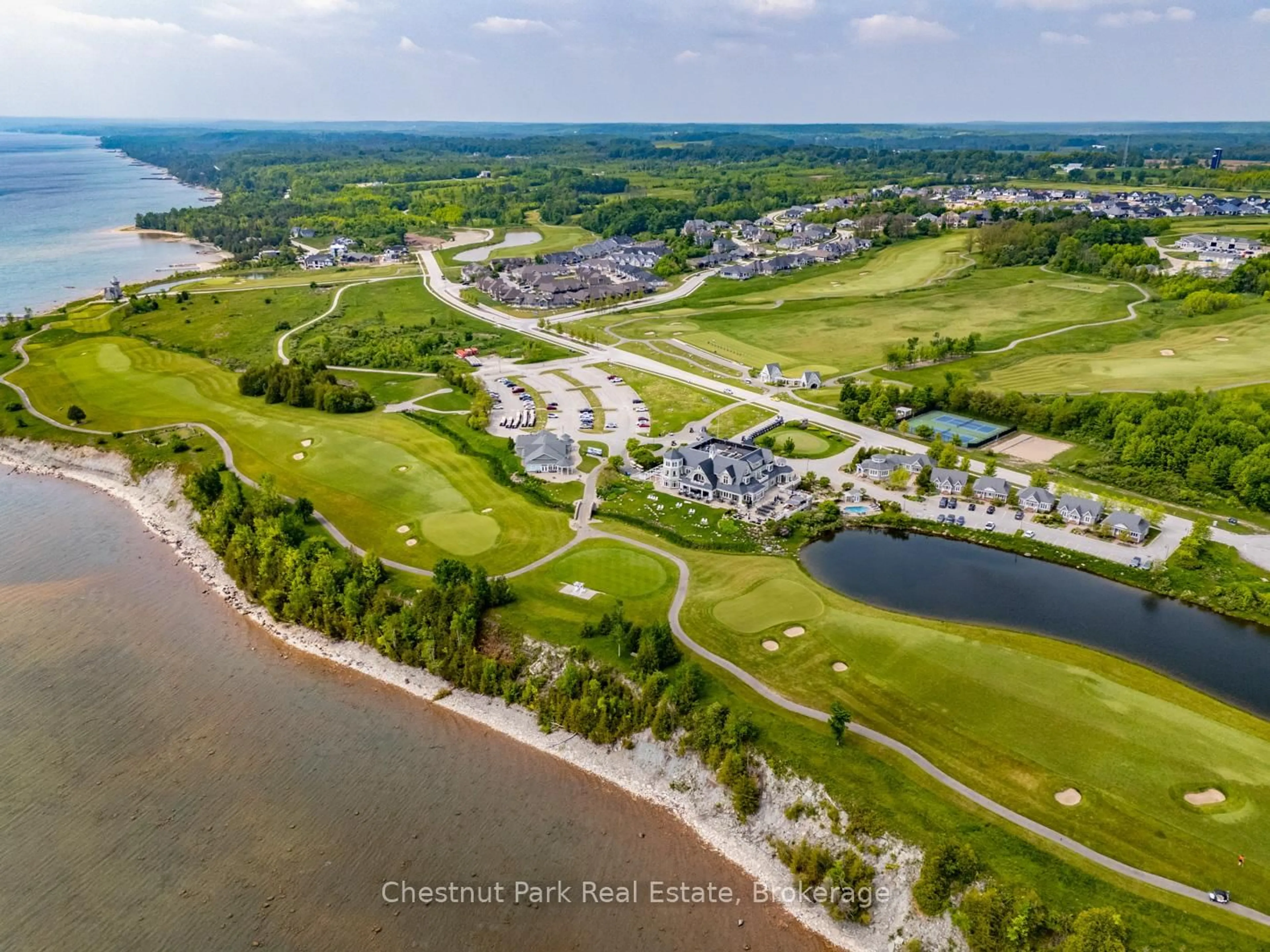 A pic from outside/outdoor area/front of a property/back of a property/a pic from drone, water/lake/river/ocean view for 161 Hawthorn Cres, Georgian Bluffs Ontario N0H 1S0