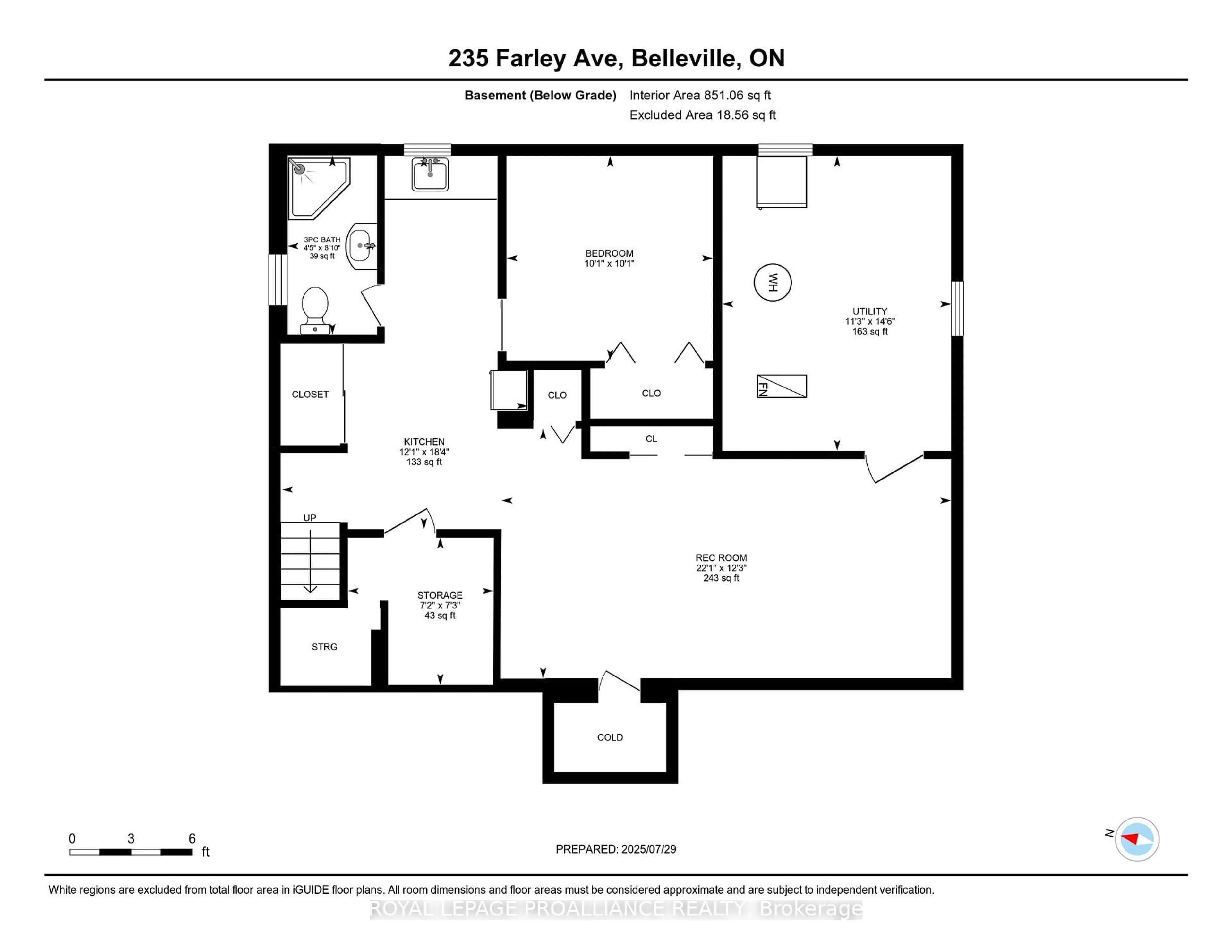 Floor plan for 235 FARLEY Ave, Belleville Ontario K8N 4L7