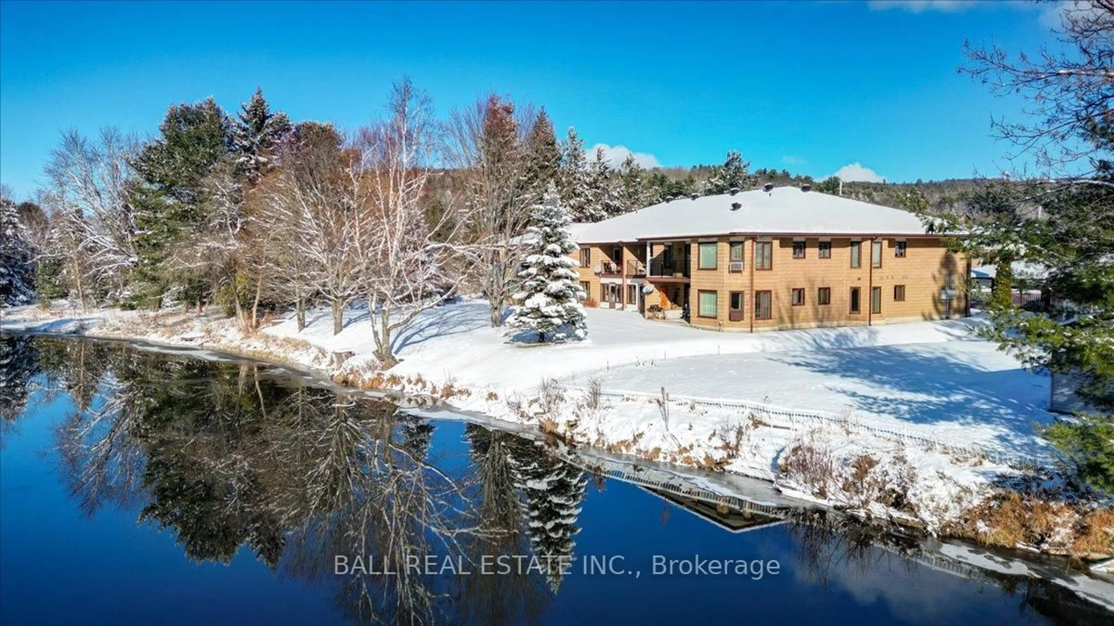 A pic from outside/outdoor area/front of a property/back of a property/a pic from drone, water/lake/river/ocean view for 16 Alice St #104, Bancroft Ontario K0L 1C0