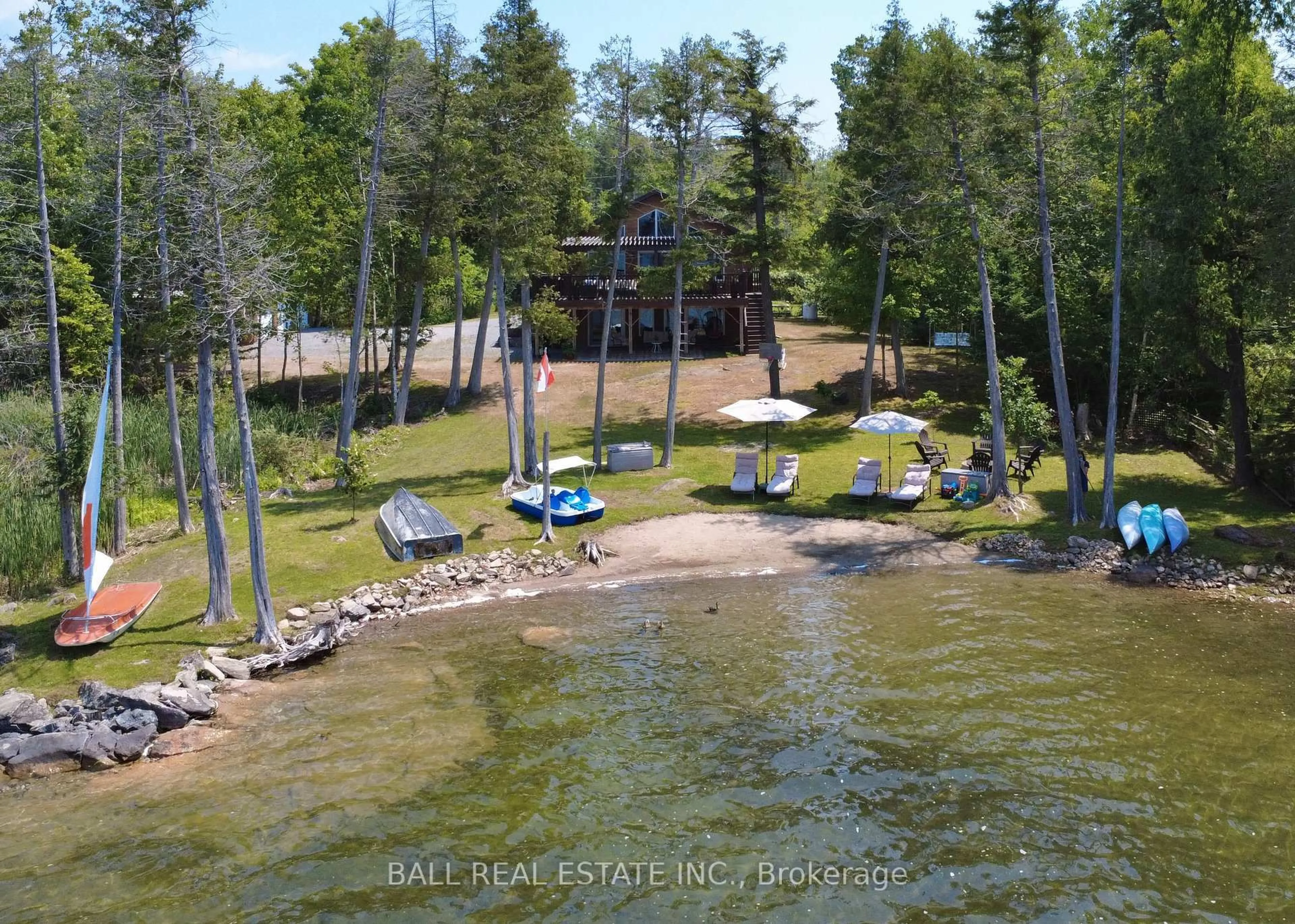 A pic from outside/outdoor area/front of a property/back of a property/a pic from drone, water/lake/river/ocean view for 154 JULIAN LAKE Rd, North Kawartha Ontario K0L 3E0