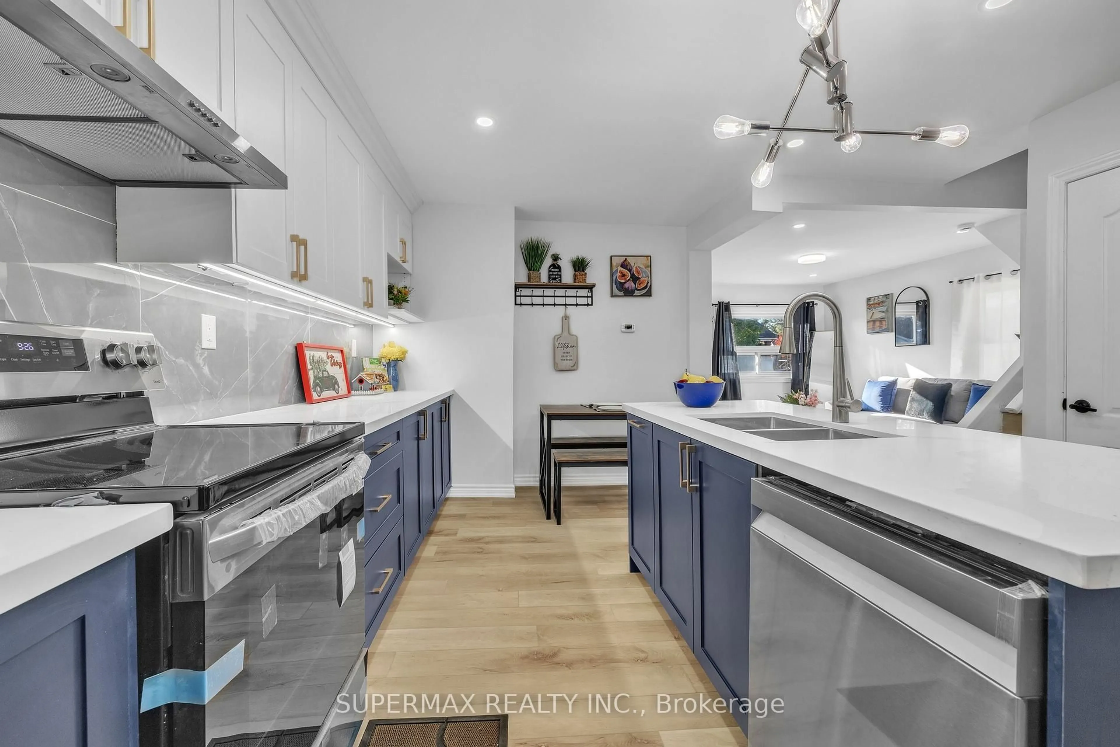 Open concept kitchen, ceramic/tile floor for 156 Brisbin St, London East Ontario N5Z 2M1