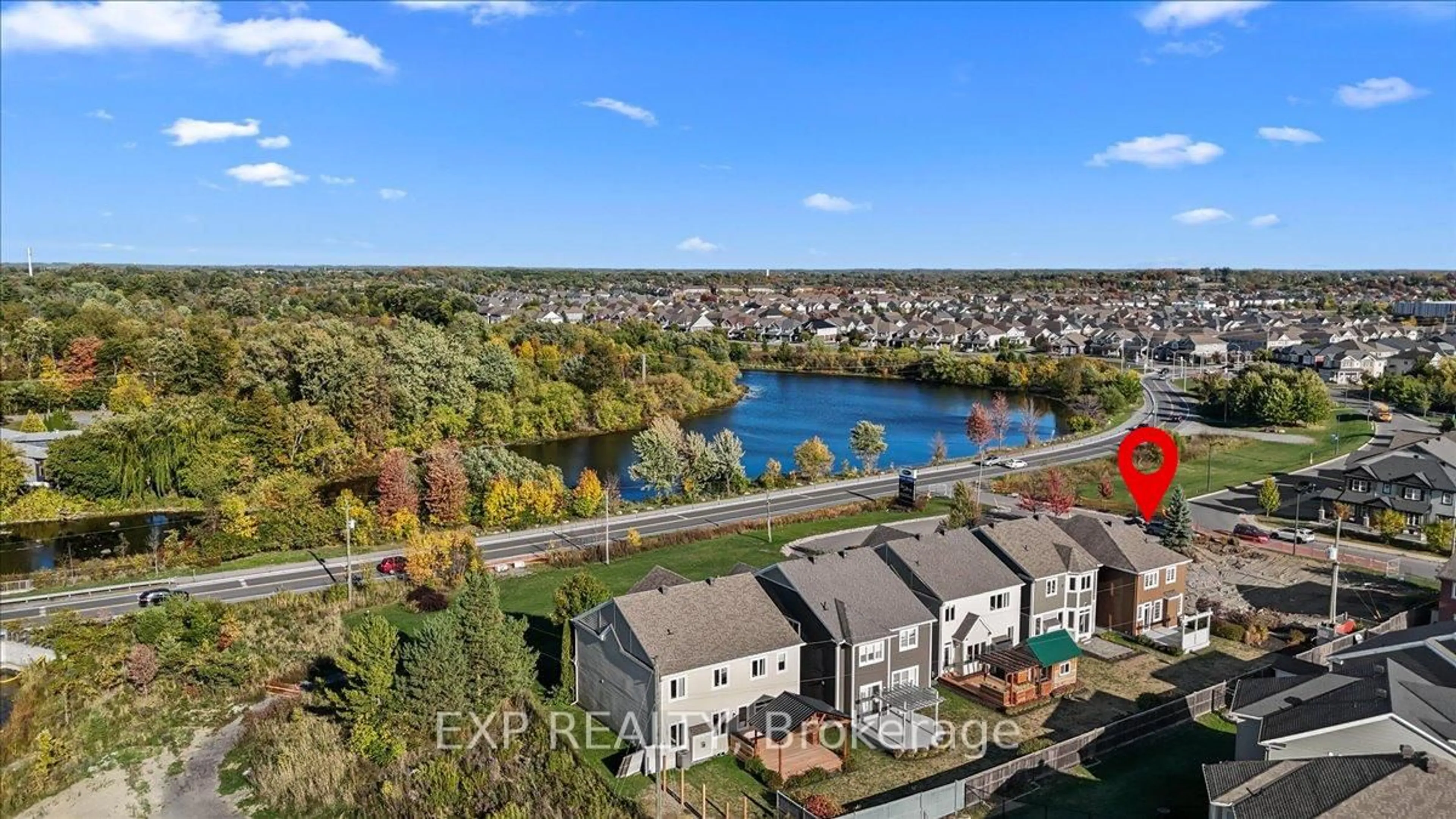 A pic from outside/outdoor area/front of a property/back of a property/a pic from drone, water/lake/river/ocean view for 2498 Half Moon Bay Rd, Ottawa Ontario K2J 4H7