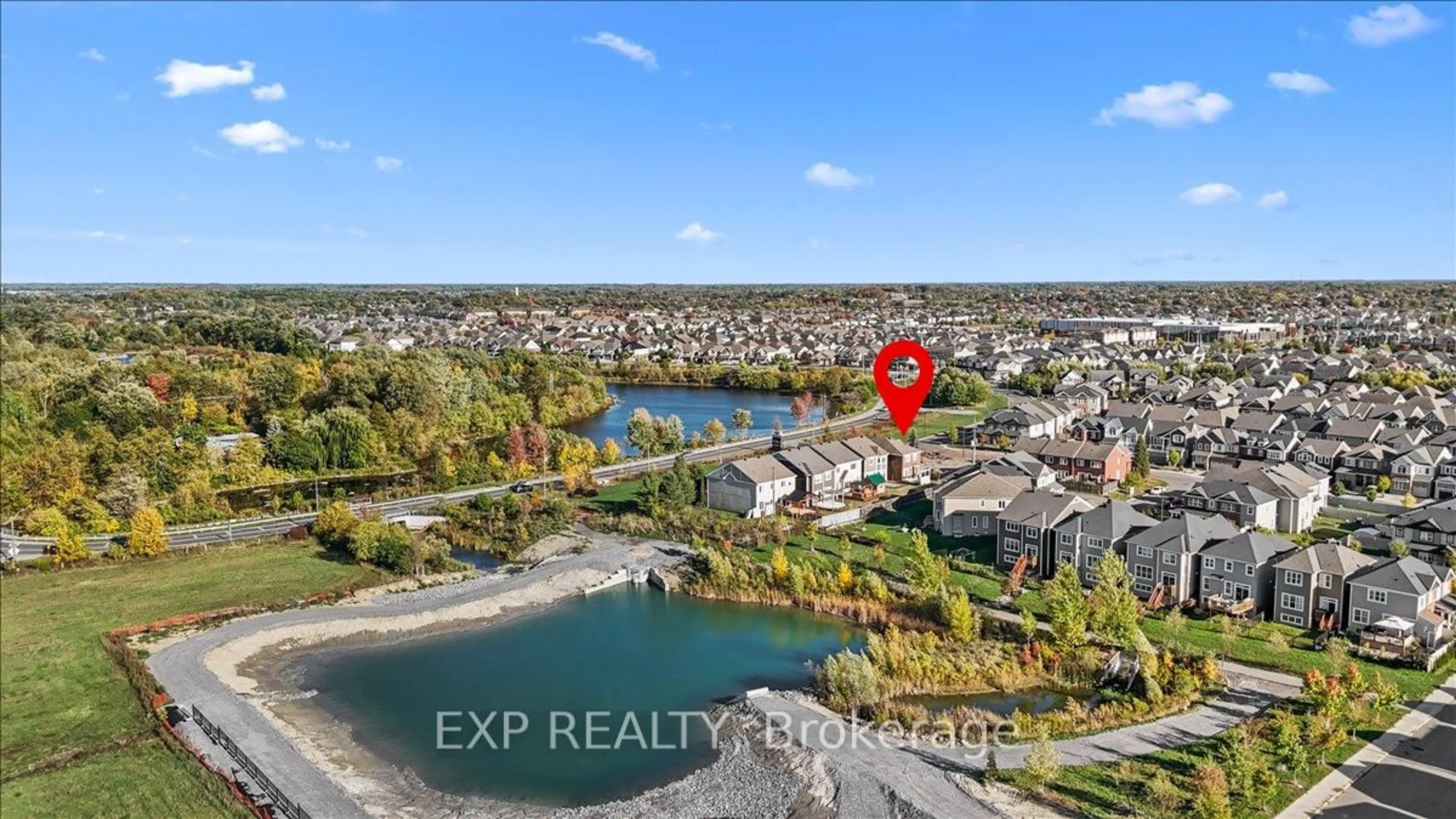 A pic from outside/outdoor area/front of a property/back of a property/a pic from drone, water/lake/river/ocean view for 2498 Half Moon Bay Rd, Ottawa Ontario K2J 4H7