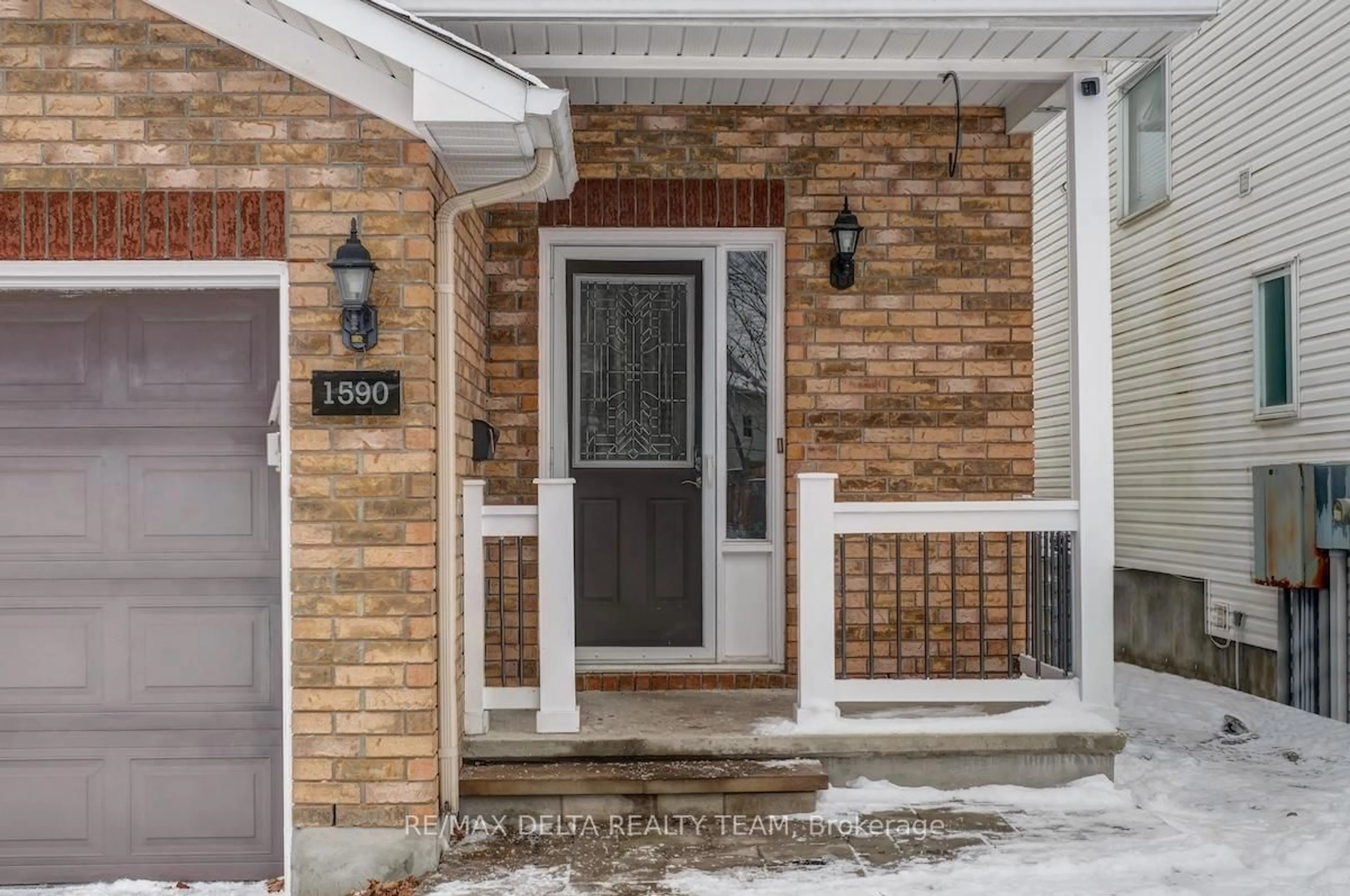 Home with brick exterior material, street for 1590 Cedar Mills Rd, Orleans Ontario K1C 7M1