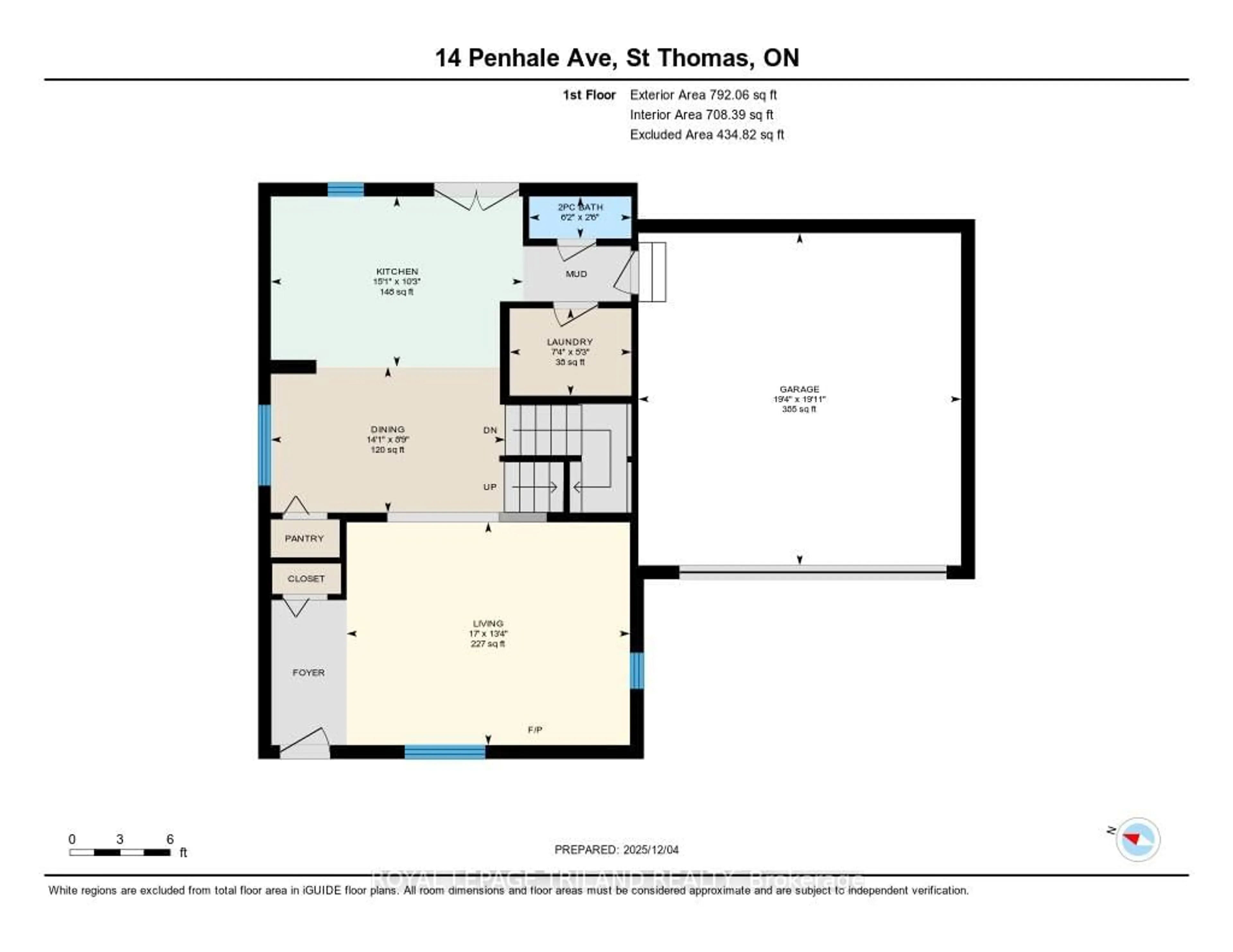 Floor plan for 14 PENHALE Ave, St. Thomas Ontario N5R 5M9