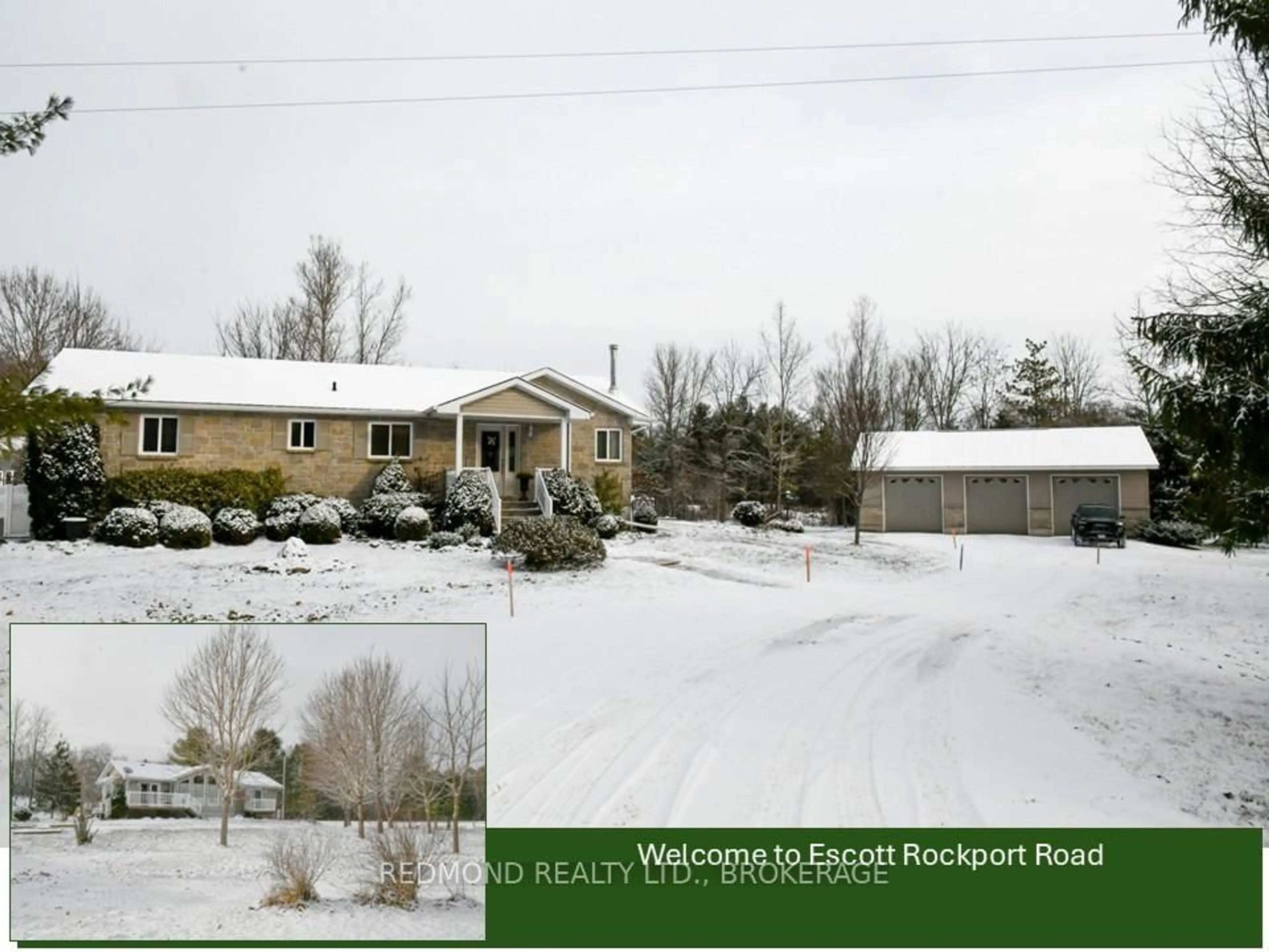 A pic from outside/outdoor area/front of a property/back of a property/a pic from drone, street for 133 ESCOTT ROCKPORT Rd, Leeds and the Thousand Islands Ontario K0E 1R0