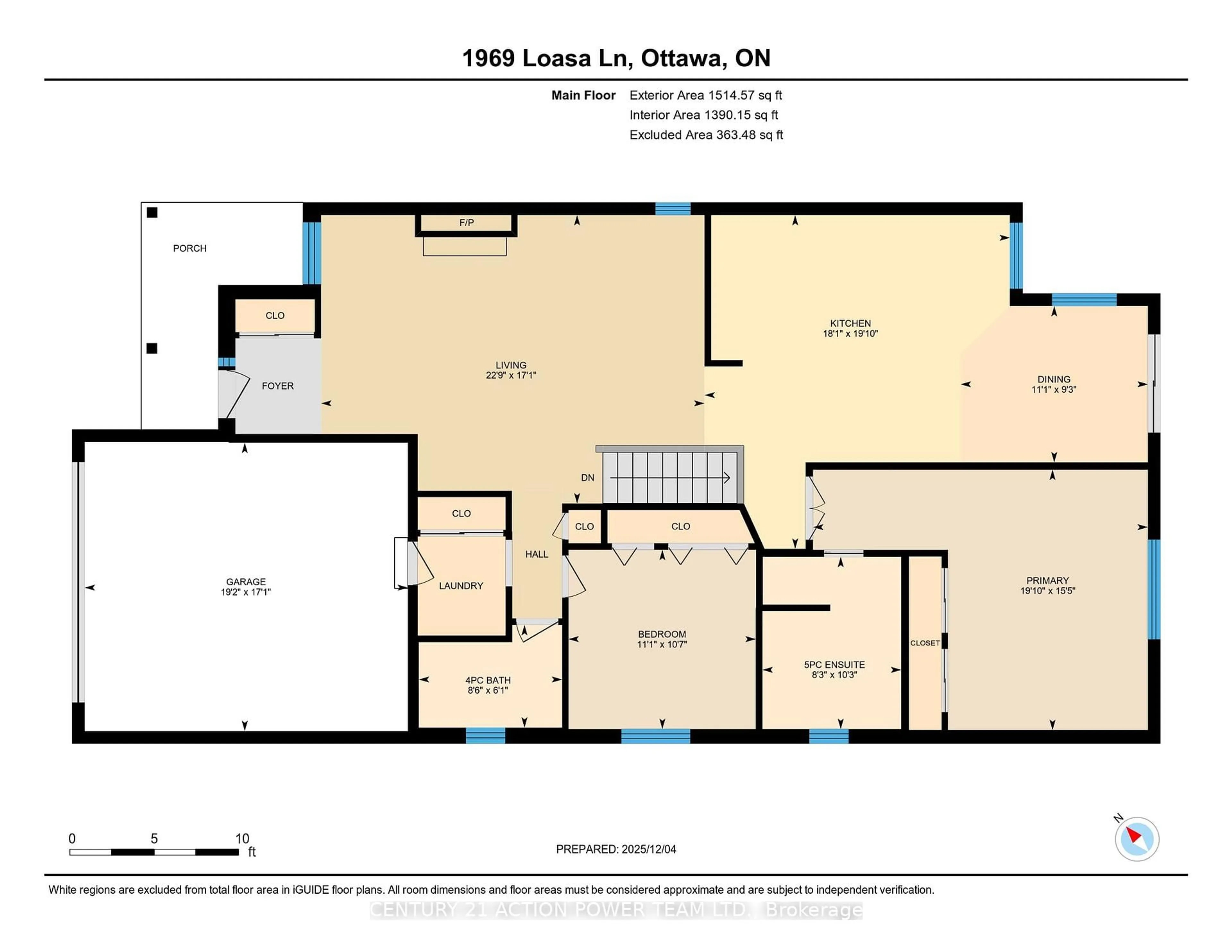 Floor plan for 1969 Loasa Lane, Ottawa Ontario K4A 4T4