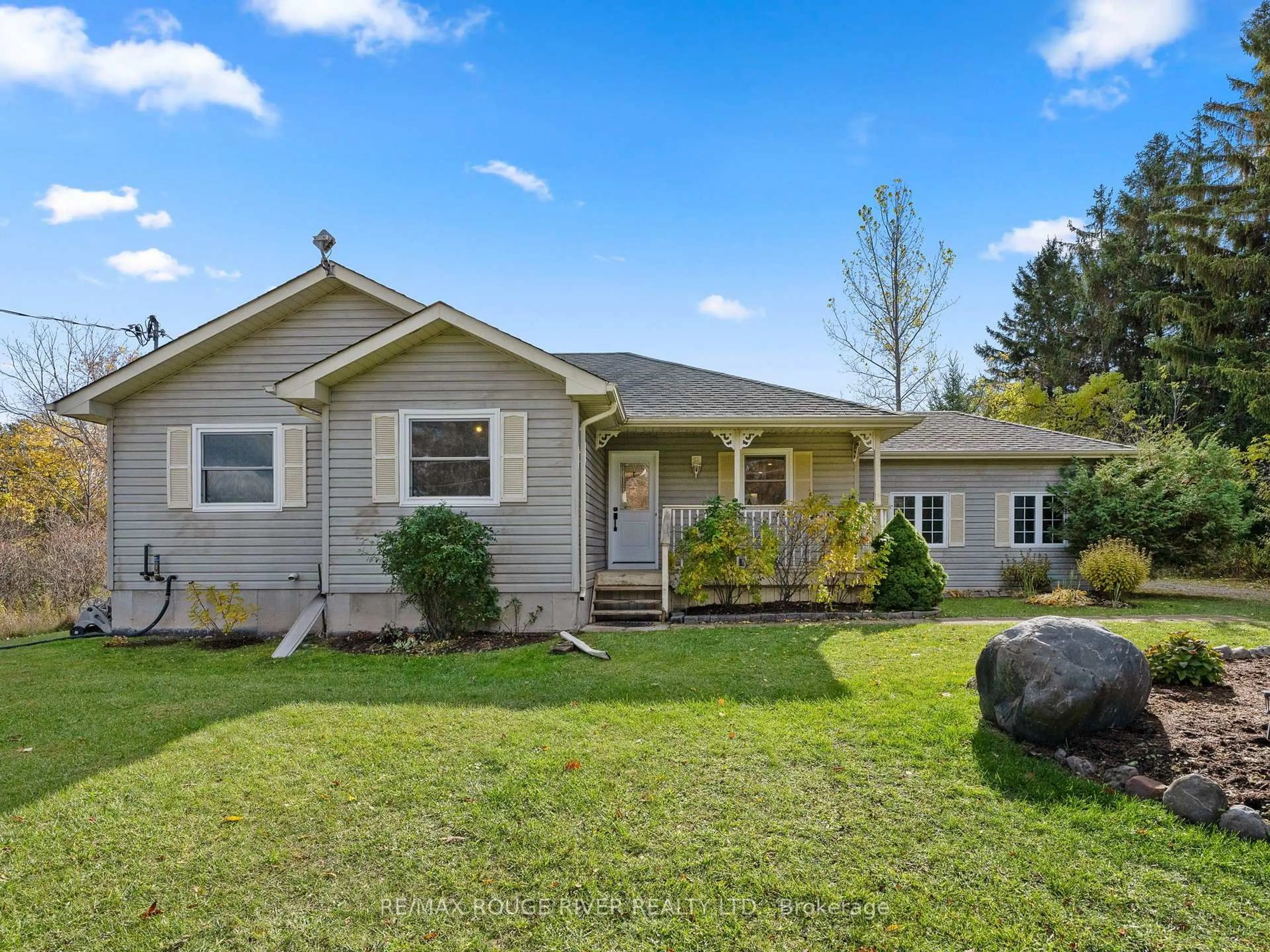 Home with vinyl exterior material, street for 5471 RICE LAKE SCENIC Dr, Hamilton Township Ontario K0K 2E0