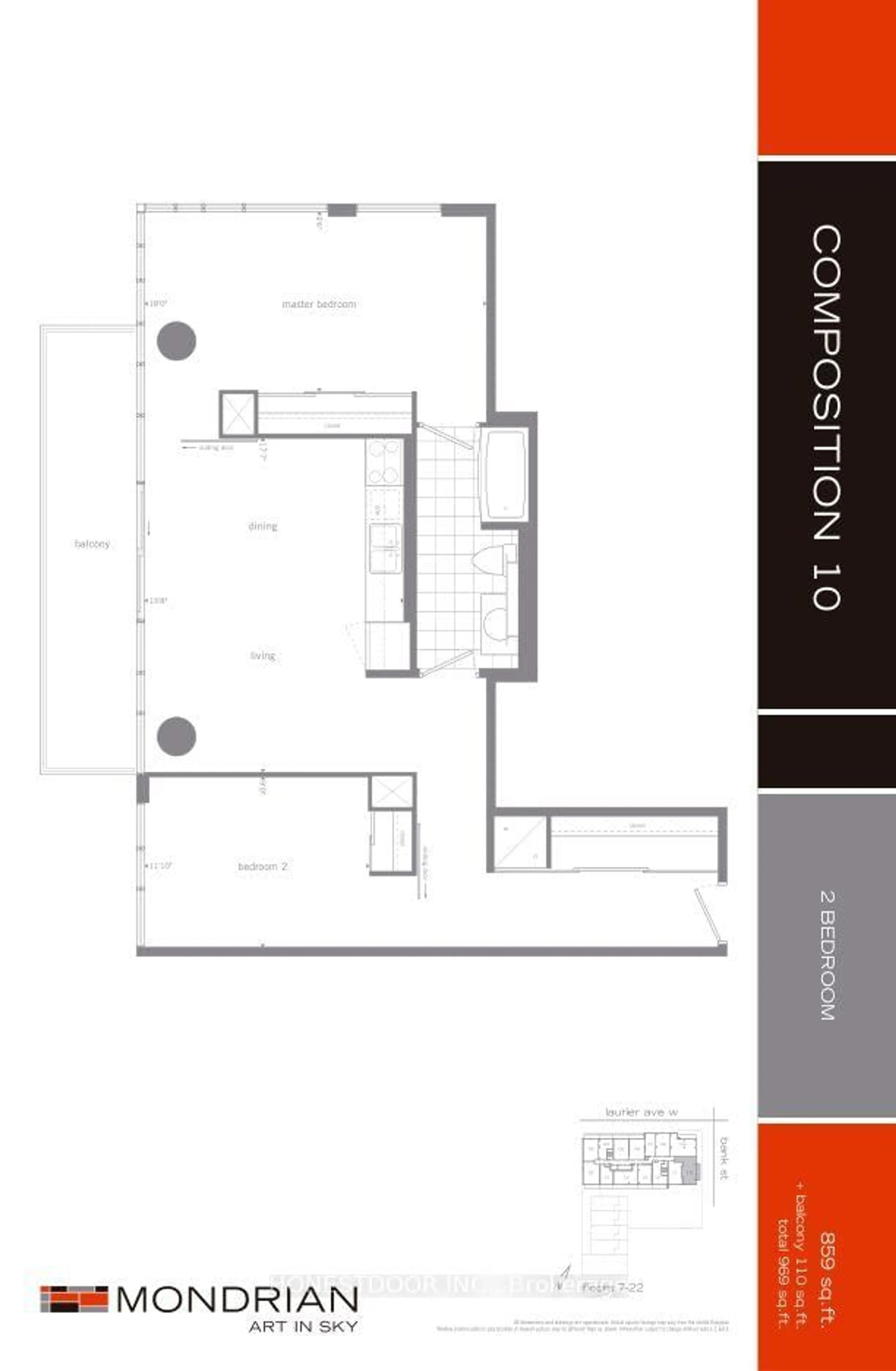 Floor plan for 324 Laurier Ave #1610, Ottawa Ontario K1P 0A4