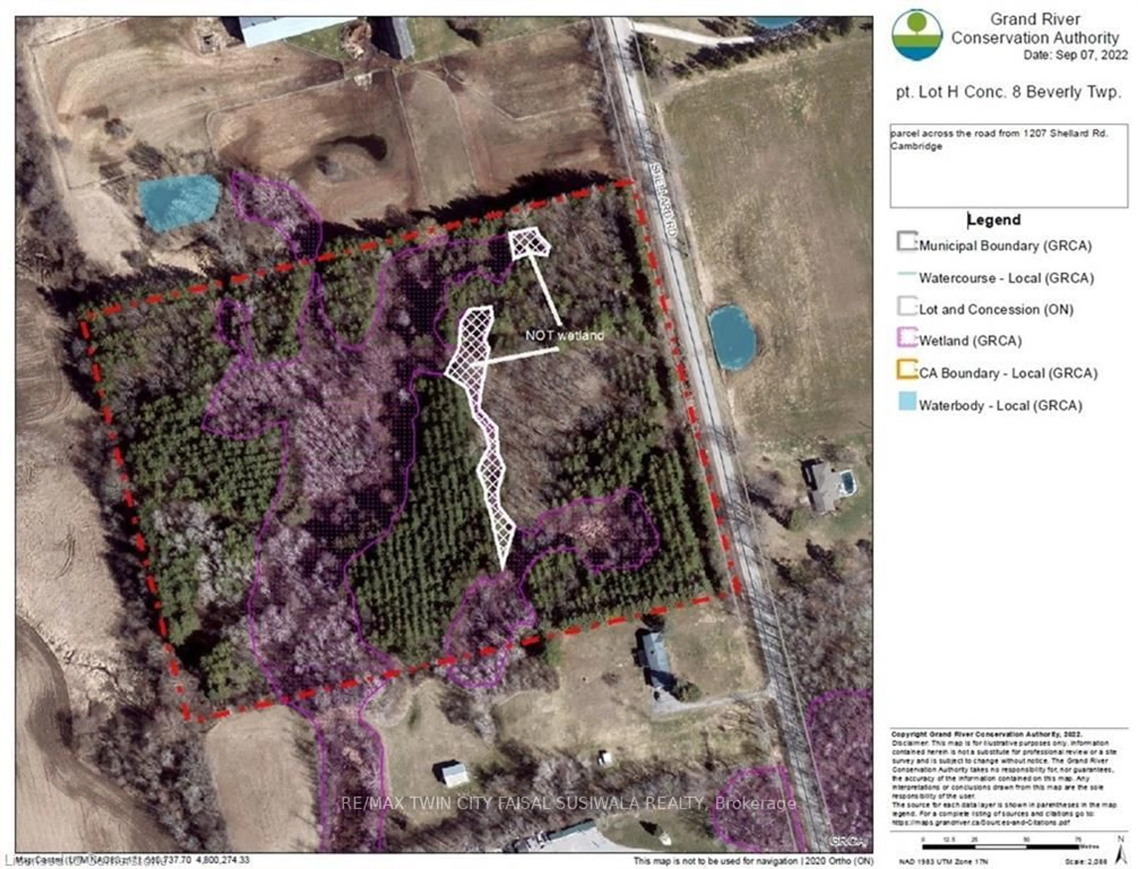 Picture of a map for PT LT H Shellard Rd, Cambridge Ontario N1R 5S7