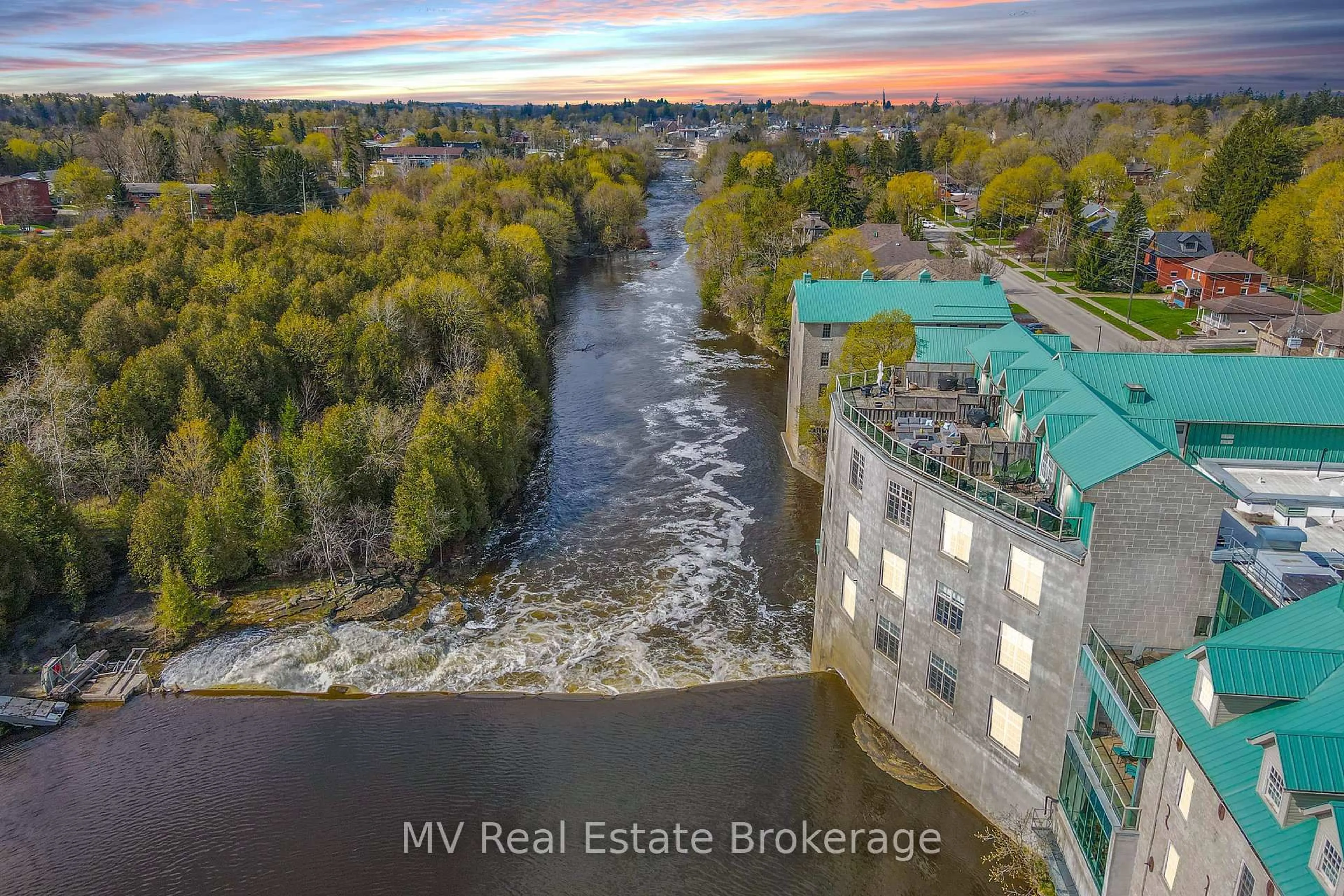 A pic from outside/outdoor area/front of a property/back of a property/a pic from drone, water/lake/river/ocean view for 478 St Andrew St #104, Centre Wellington Ontario N1M 3V7