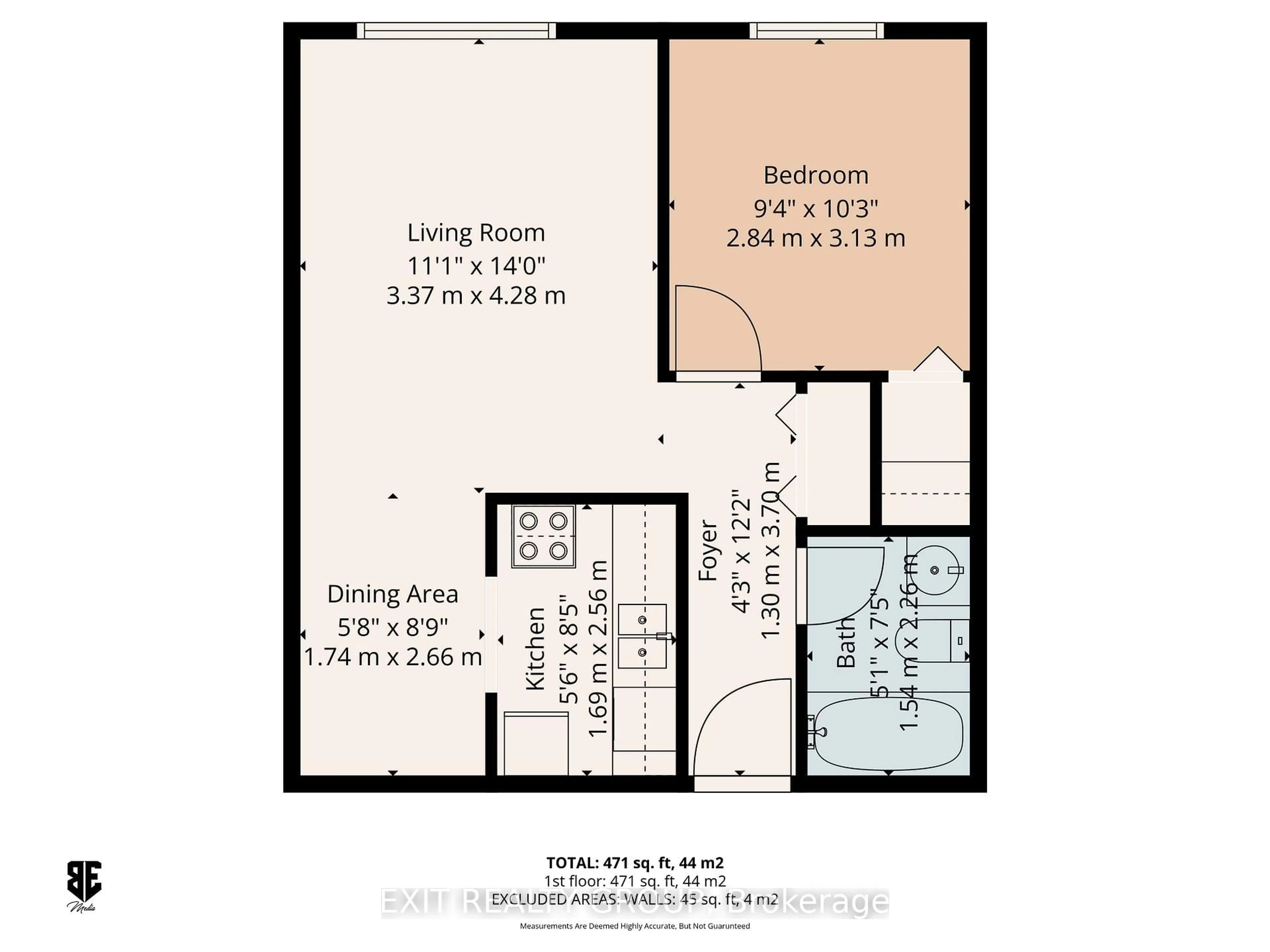 Floor plan for 25 College St #308, Belleville Ontario K8P 2E3