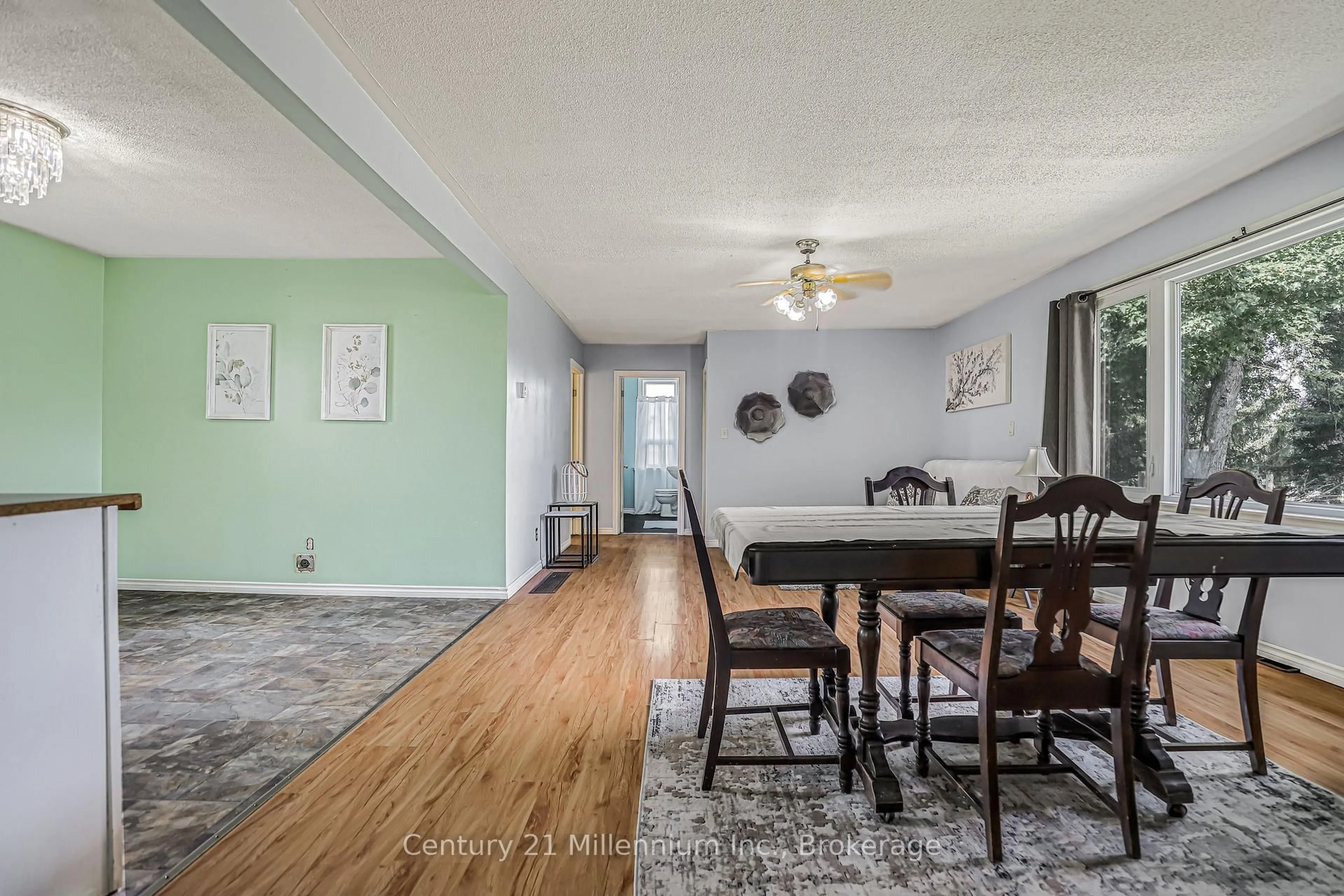 Dining room, wood/laminate floor for 823 12 Concession, South Bruce Ontario N0G 1W0