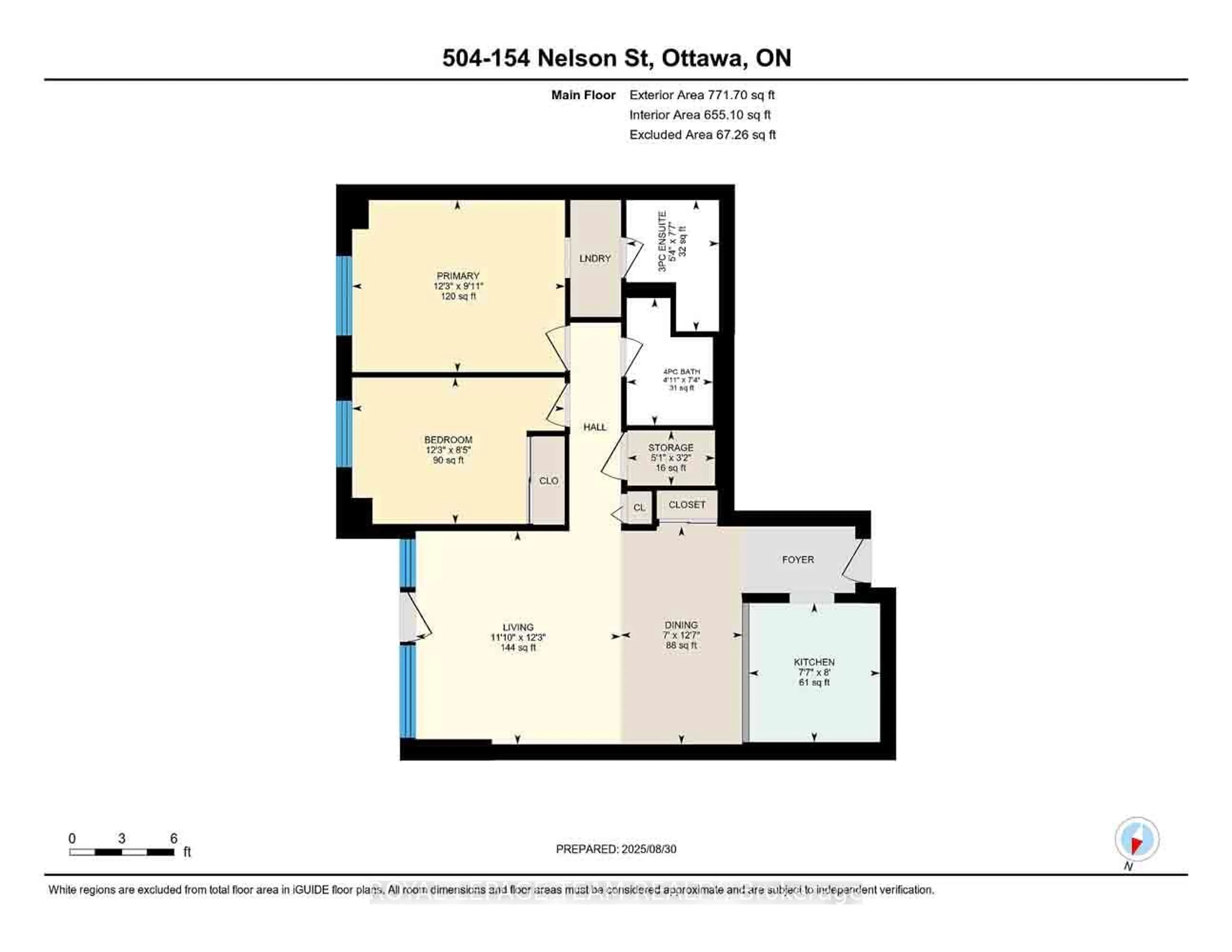 Floor plan for 154 NELSON St #504, Ottawa Ontario K1N 7R5