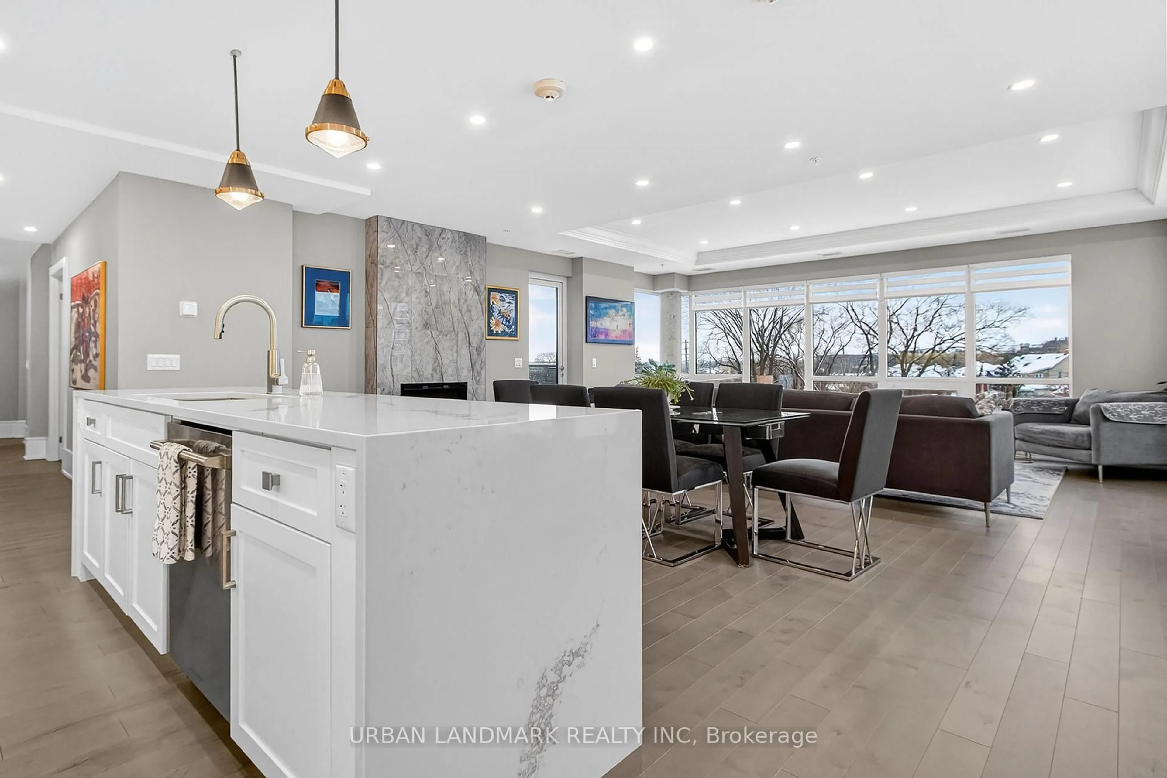 Open concept kitchen, ceramic/tile floor for 73 Arthur St #RRC1, Guelph Ontario N1E 0S6