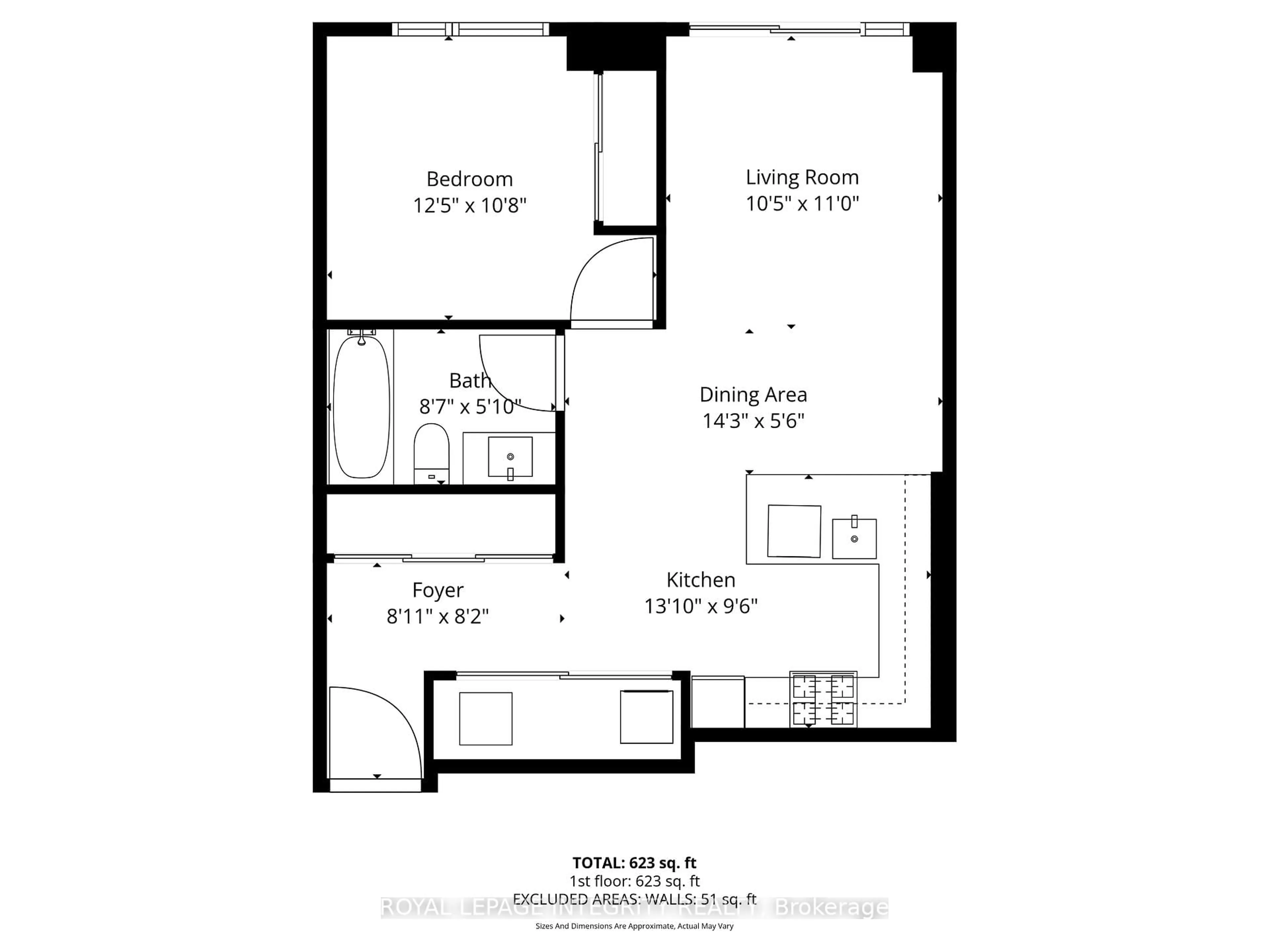 Floor plan for 7 MARQUETTE Ave #410, Ottawa Ontario K1L 8A7