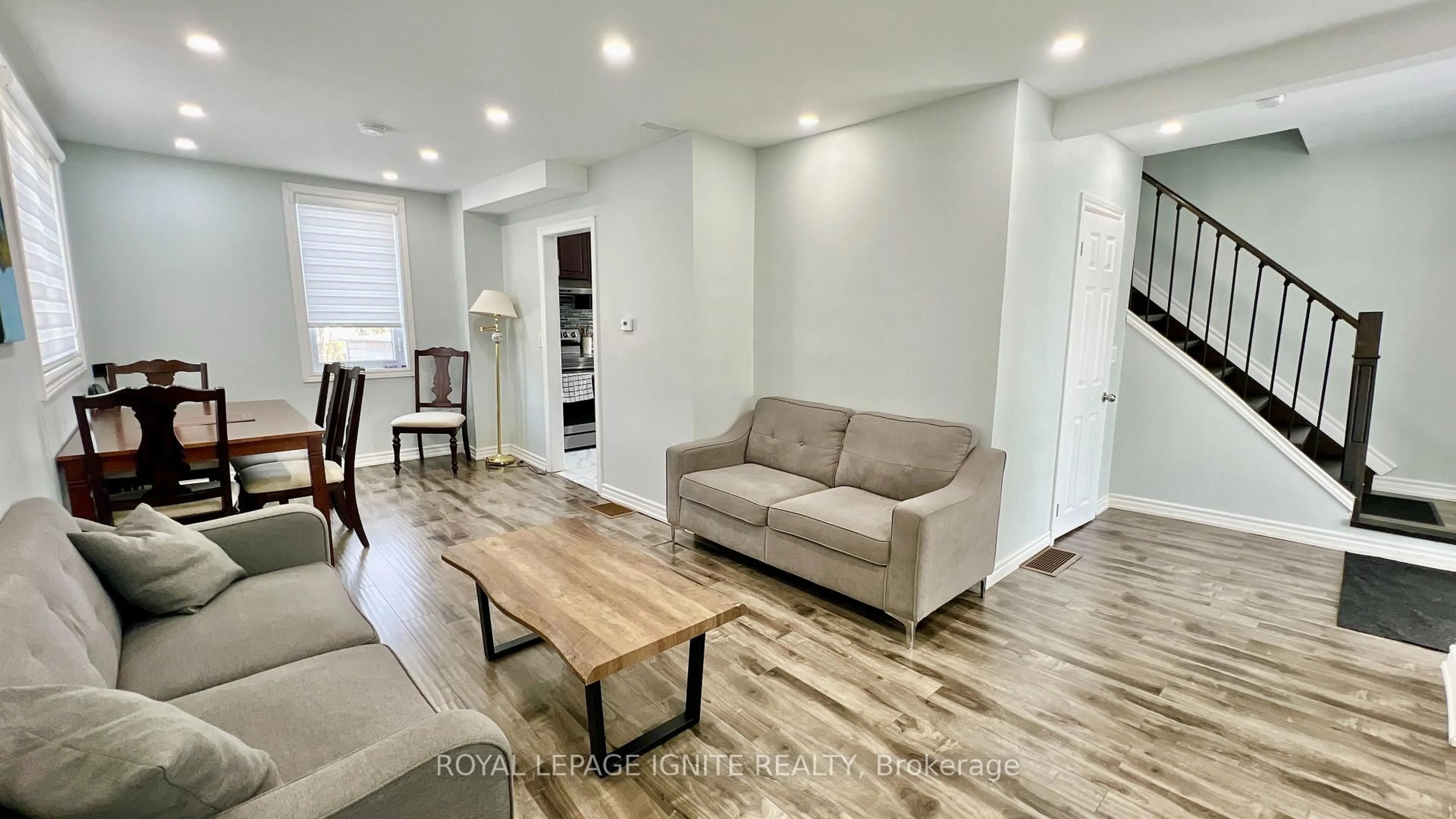 Living room with furniture, wood/laminate floor for 514 Frank St, South Bruce Peninsula Ontario N0H 2T0