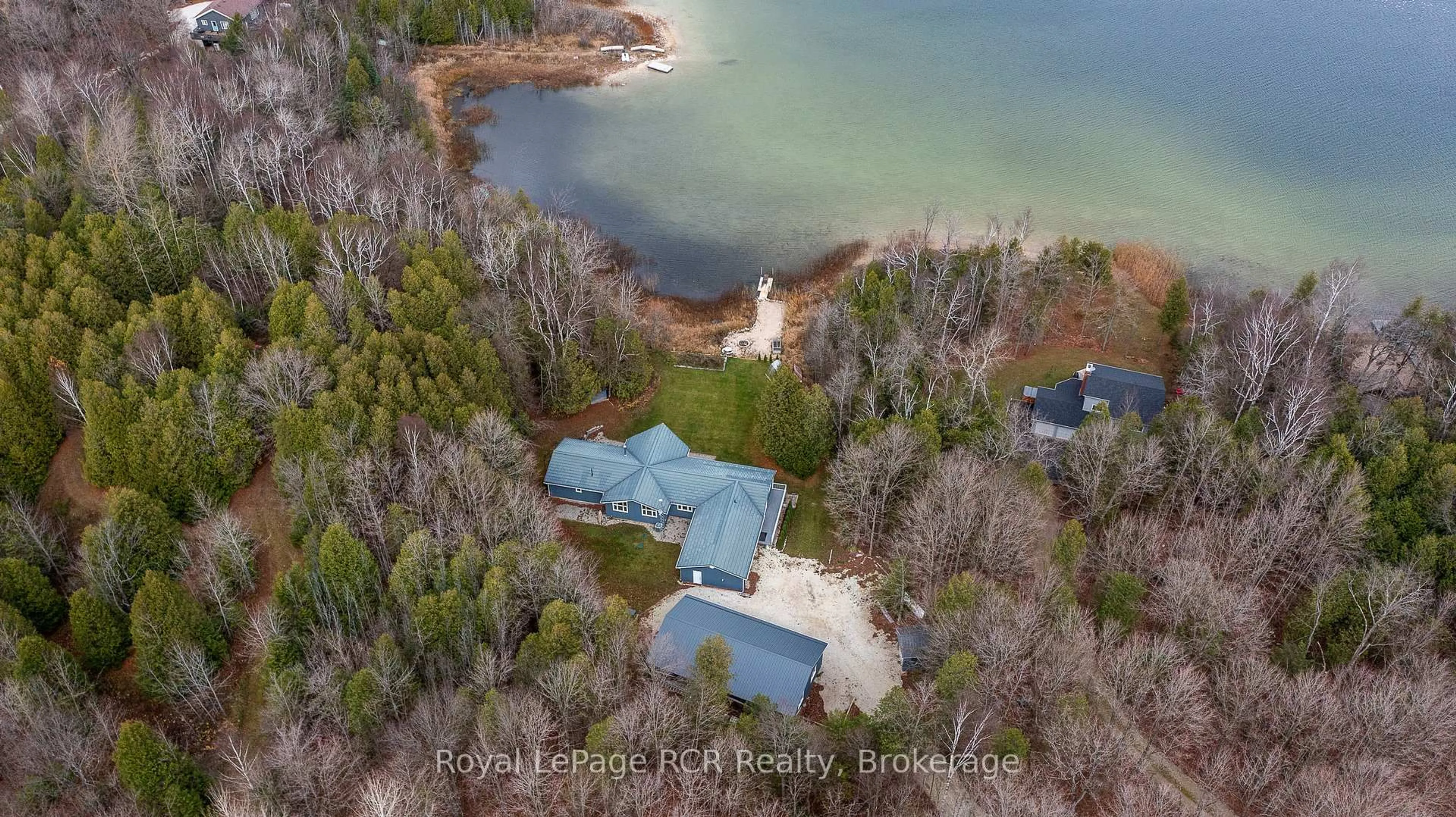 A pic from outside/outdoor area/front of a property/back of a property/a pic from drone, water/lake/river/ocean view for 123 Lakeview Rd, Grey Highlands Ontario N0C 1M0