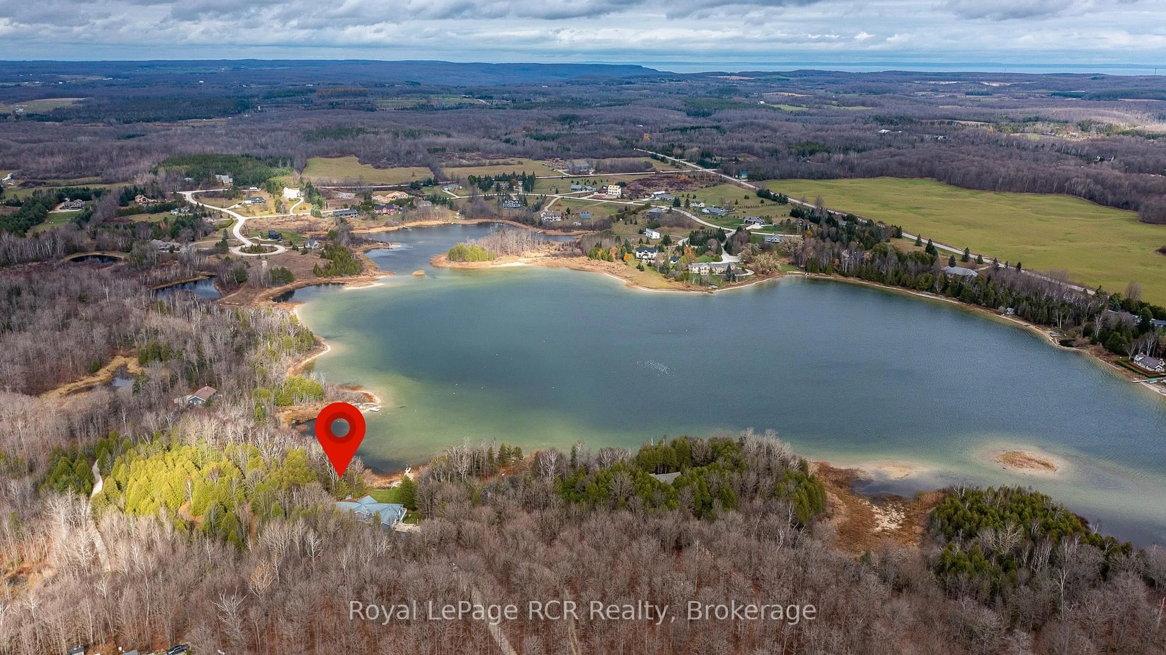 A pic from outside/outdoor area/front of a property/back of a property/a pic from drone, water/lake/river/ocean view for 123 Lakeview Rd, Grey Highlands Ontario N0C 1M0