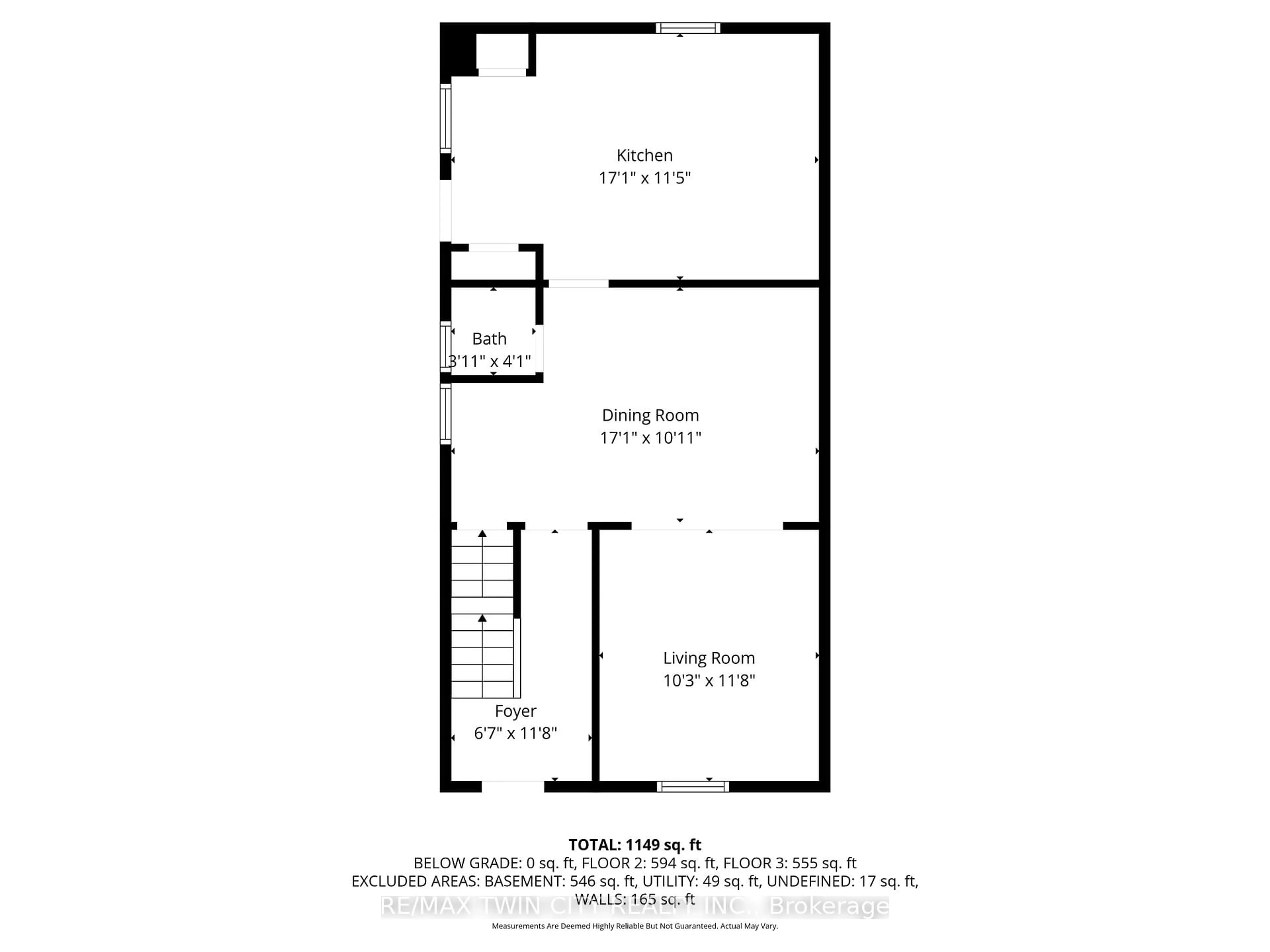 Floor plan for 55 Jones St, Hamilton Ontario L8R 1X9