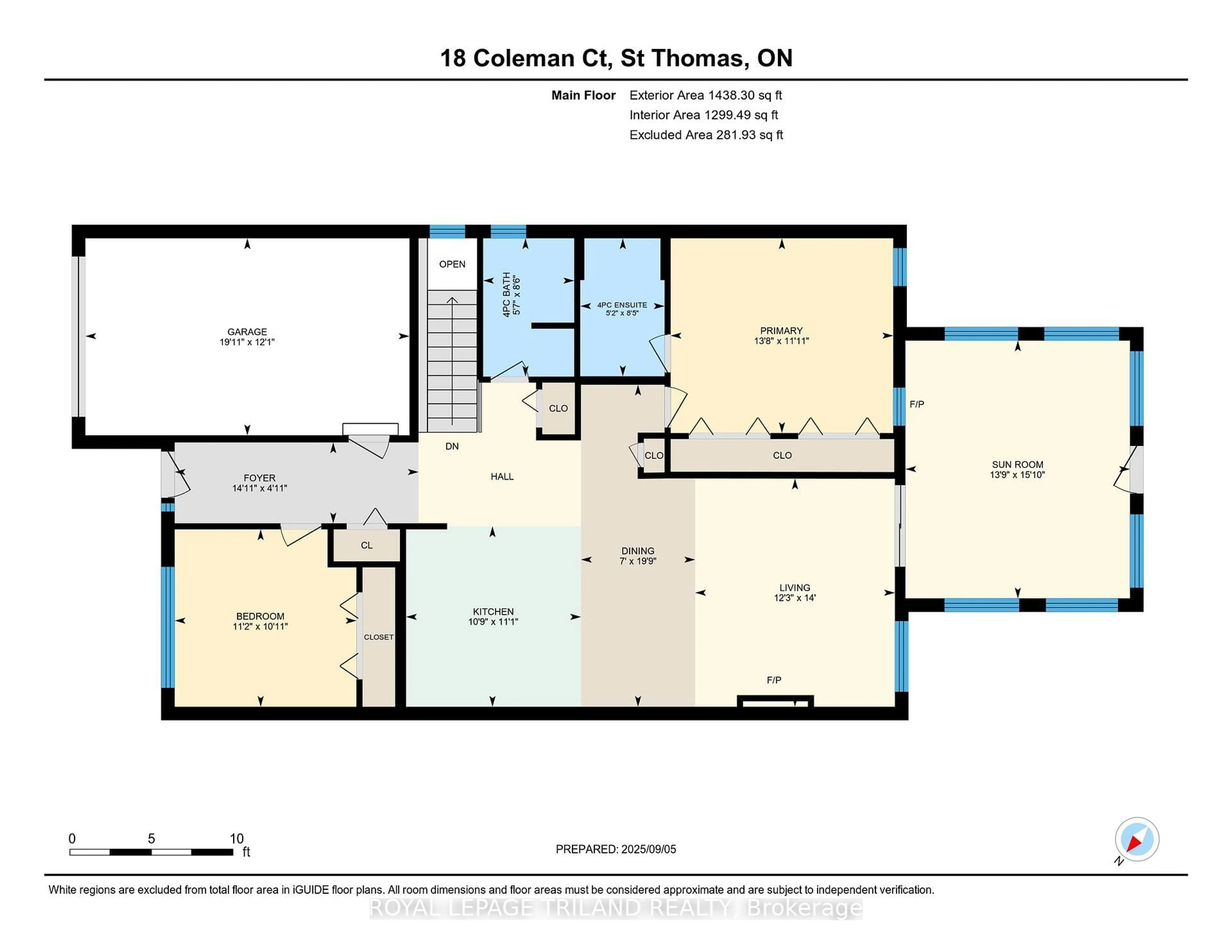 Floor plan for 18 Coleman Crt, St. Thomas Ontario N5R 0A5