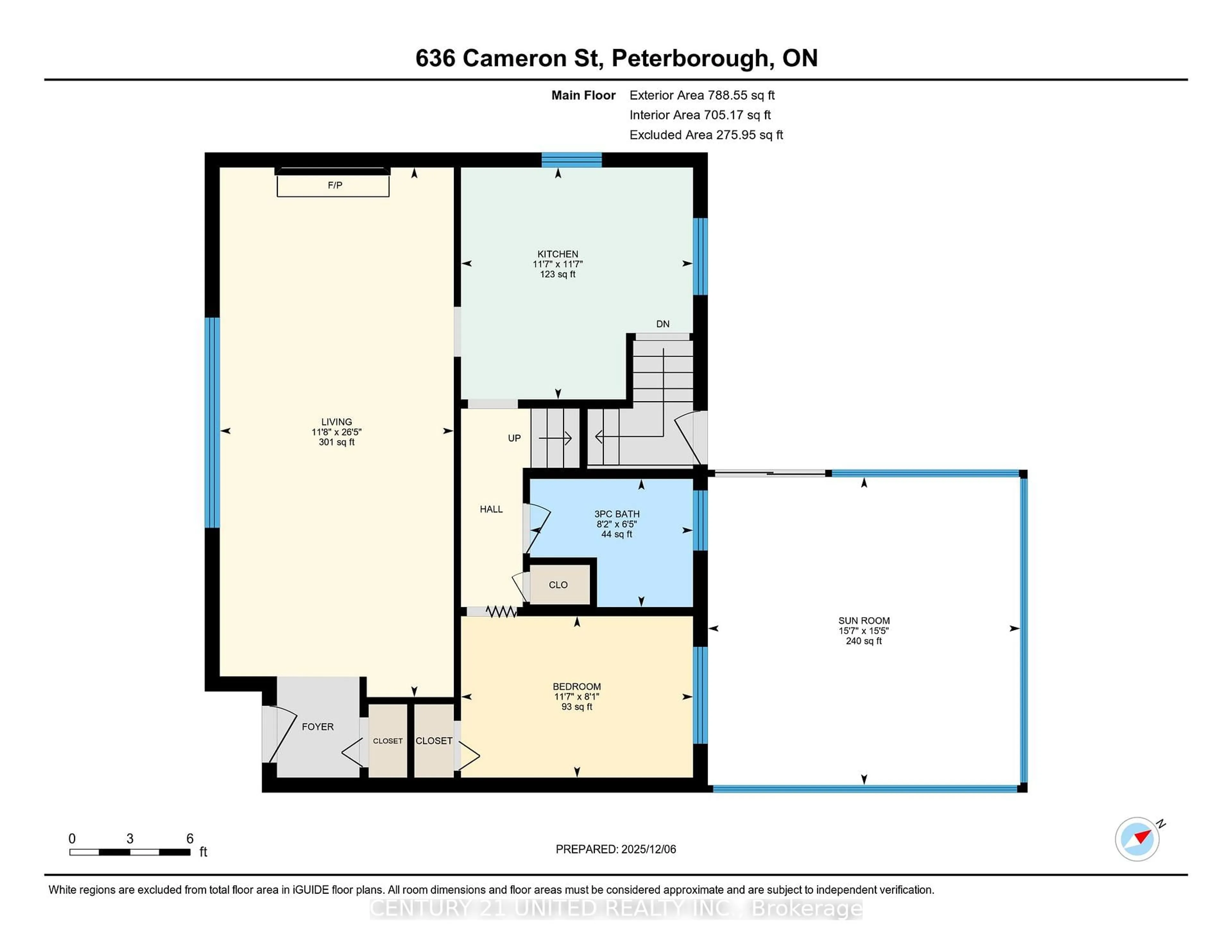 Floor plan for 636 Cameron St, Peterborough Ontario K9J 3Z8