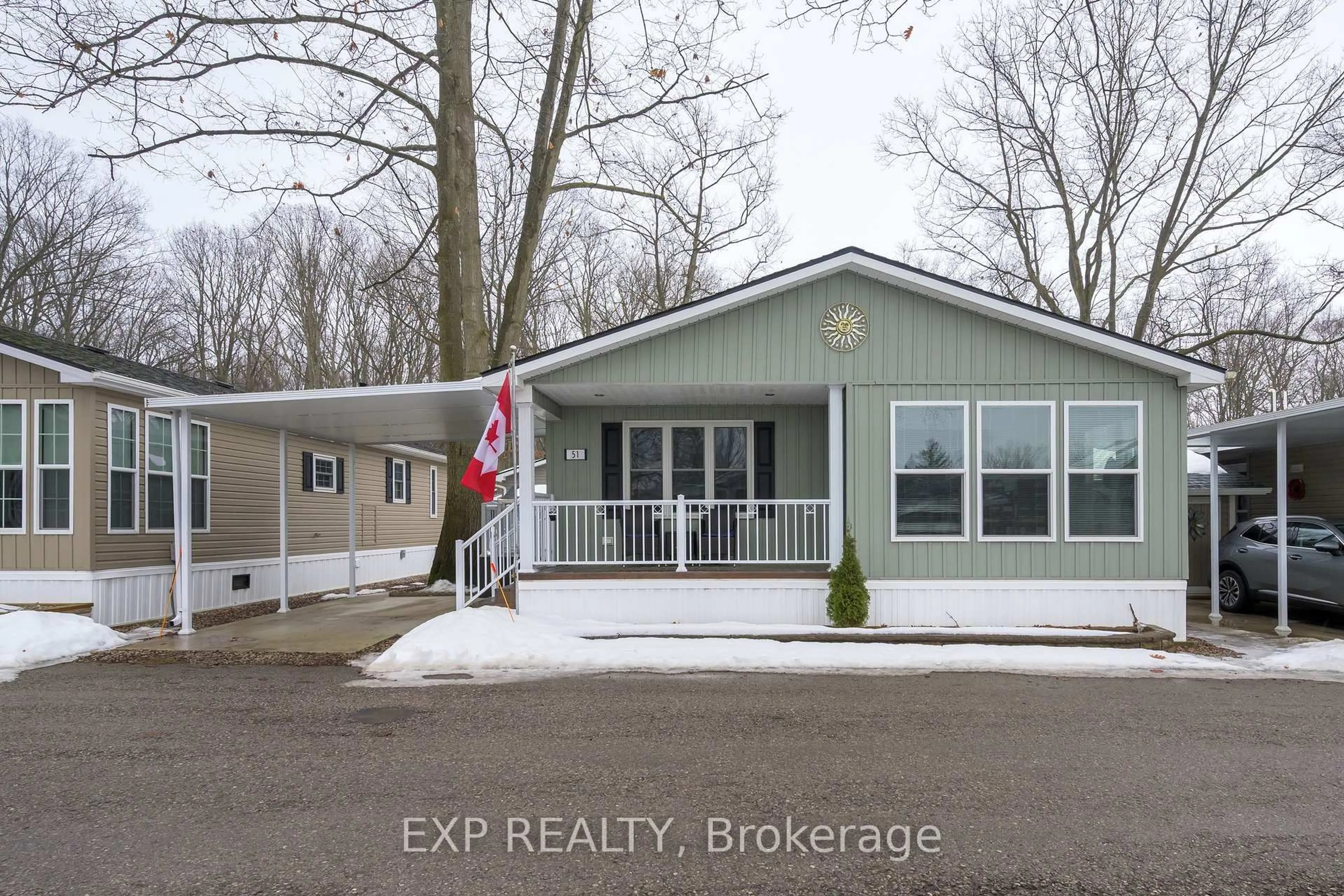 Home with vinyl exterior material, street for 22790 Amiens Rd #51, Middlesex Centre Ontario N0L 1R0