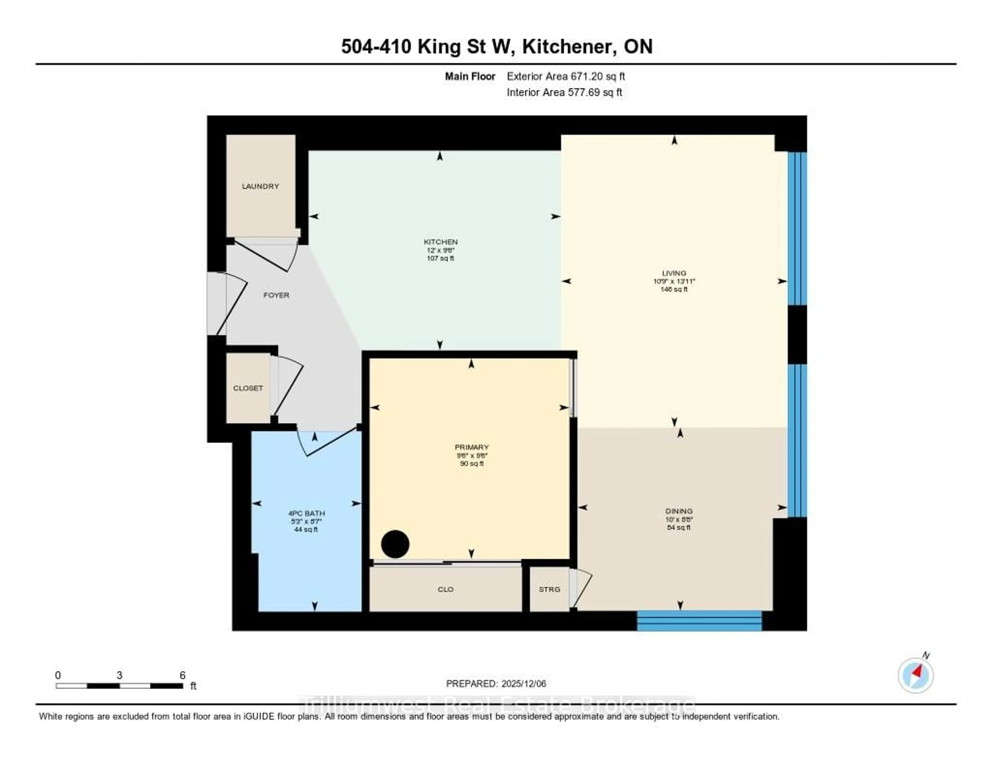 Floor plan for 410 King St #524, Kitchener Ontario N2G 1C3