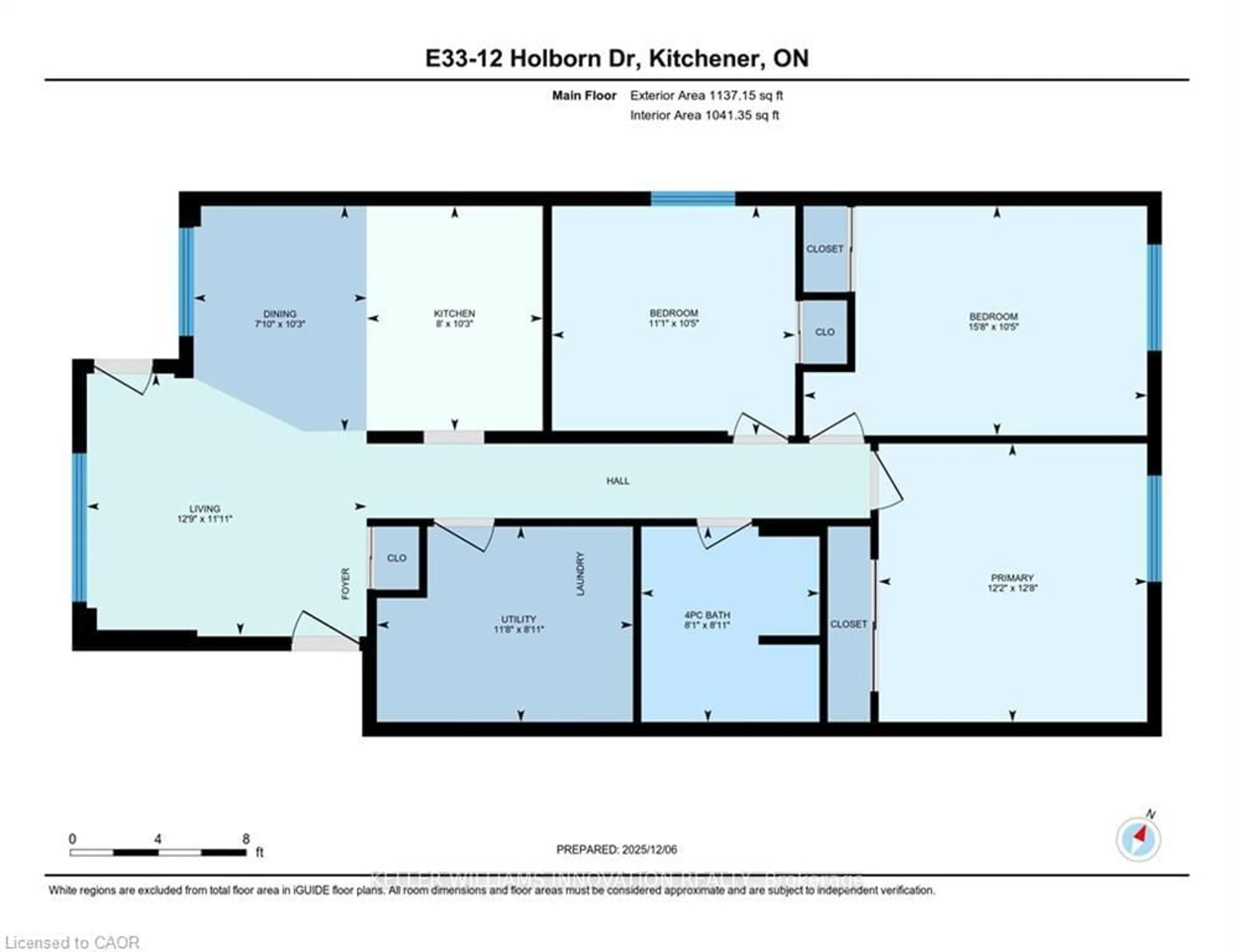 Floor plan for 12 Holborn Dr #E33, Kitchener Ontario N2A 0A4