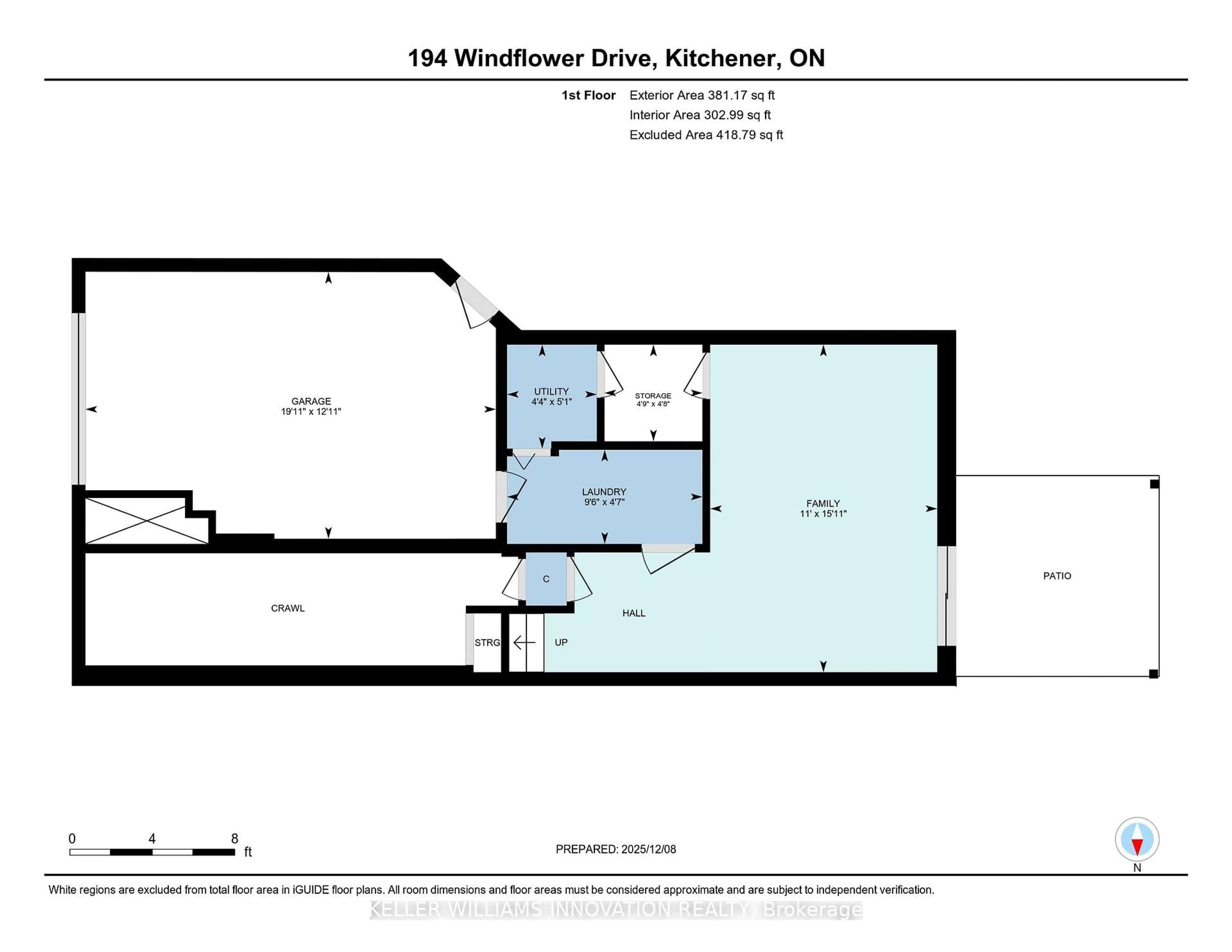 Floor plan for 194 Windflower Dr, Kitchener Ontario N2E 3T2