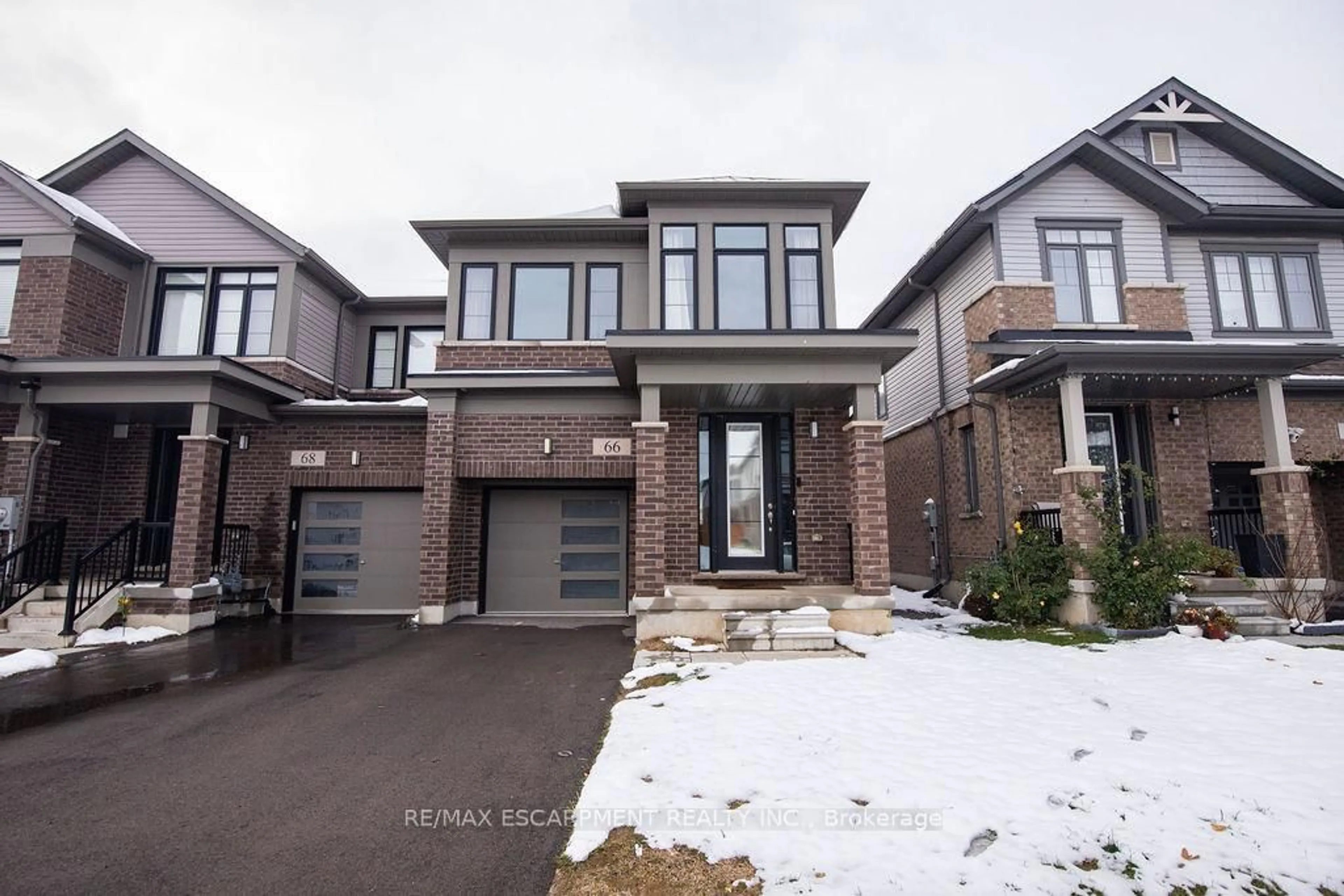 Home with brick exterior material, street for 66 Freedom Cres, Hamilton Ontario L0R 1W0