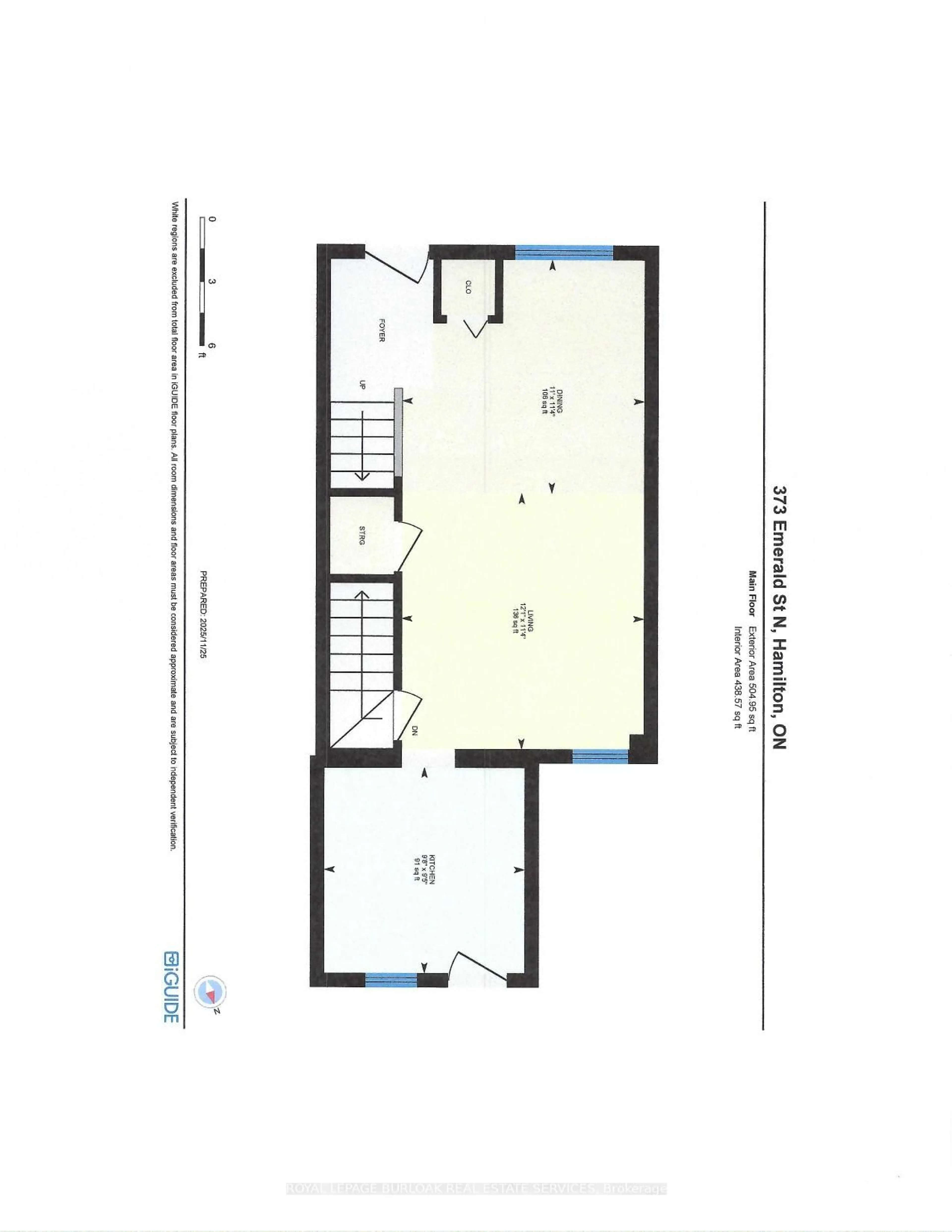Floor plan for 373 Emerald St, Hamilton Ontario L8L 5L8