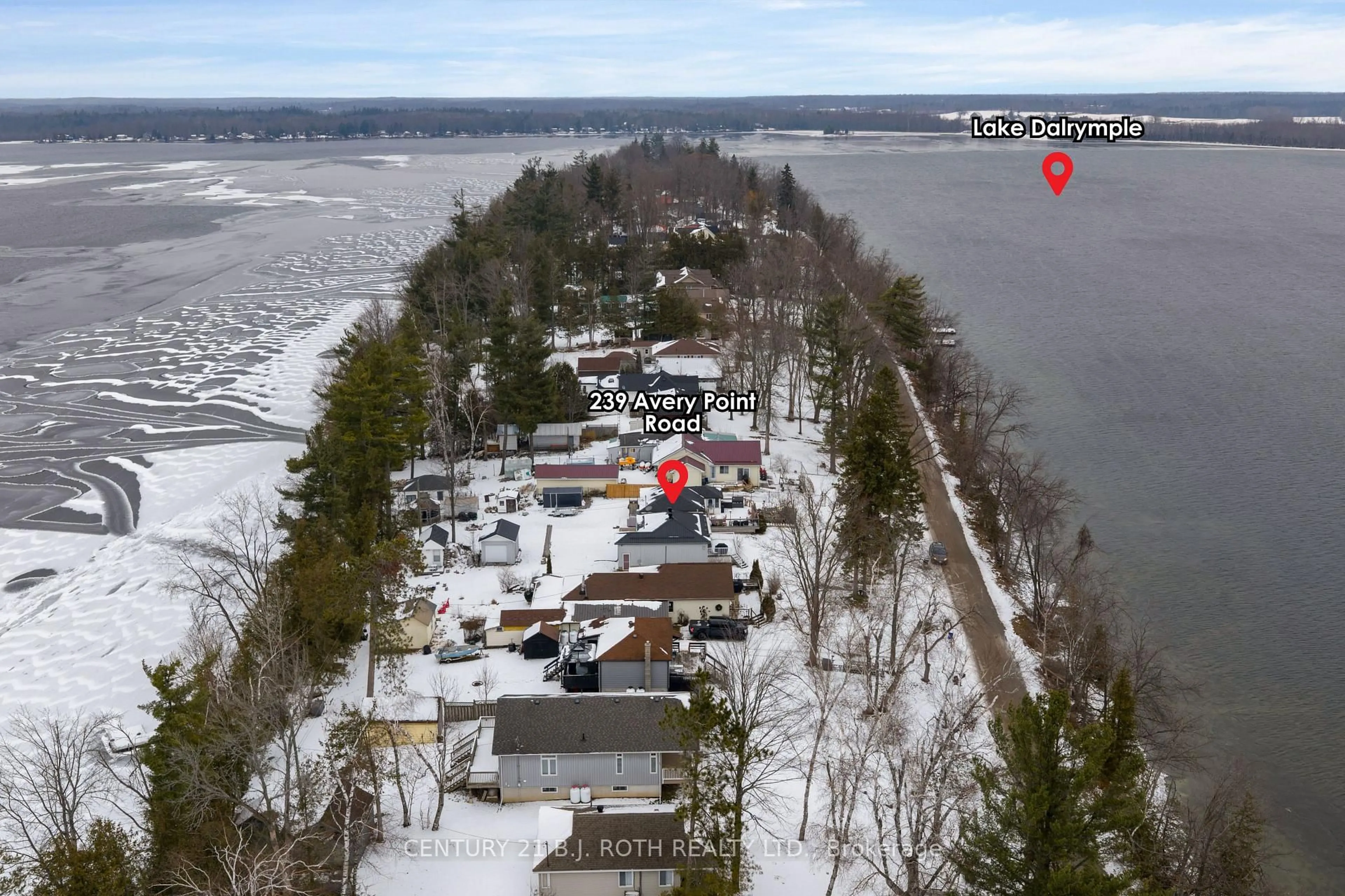 A pic from outside/outdoor area/front of a property/back of a property/a pic from drone, water/lake/river/ocean view for 239 Avery Point Rd, Kawartha Lakes Ontario L0K 1W0
