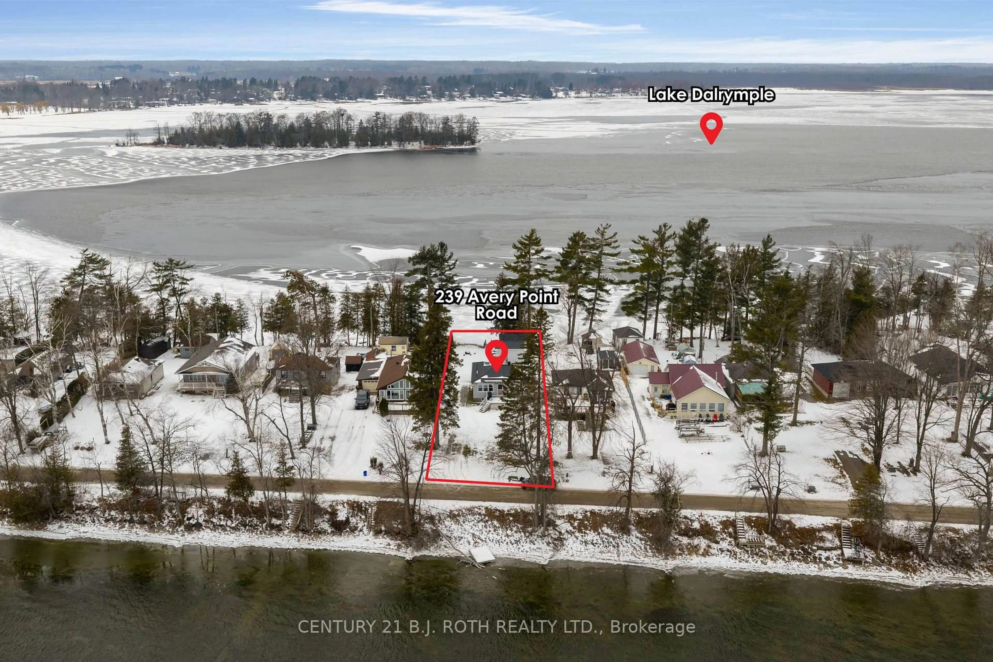 A pic from outside/outdoor area/front of a property/back of a property/a pic from drone, water/lake/river/ocean view for 239 Avery Point Rd, Kawartha Lakes Ontario L0K 1W0