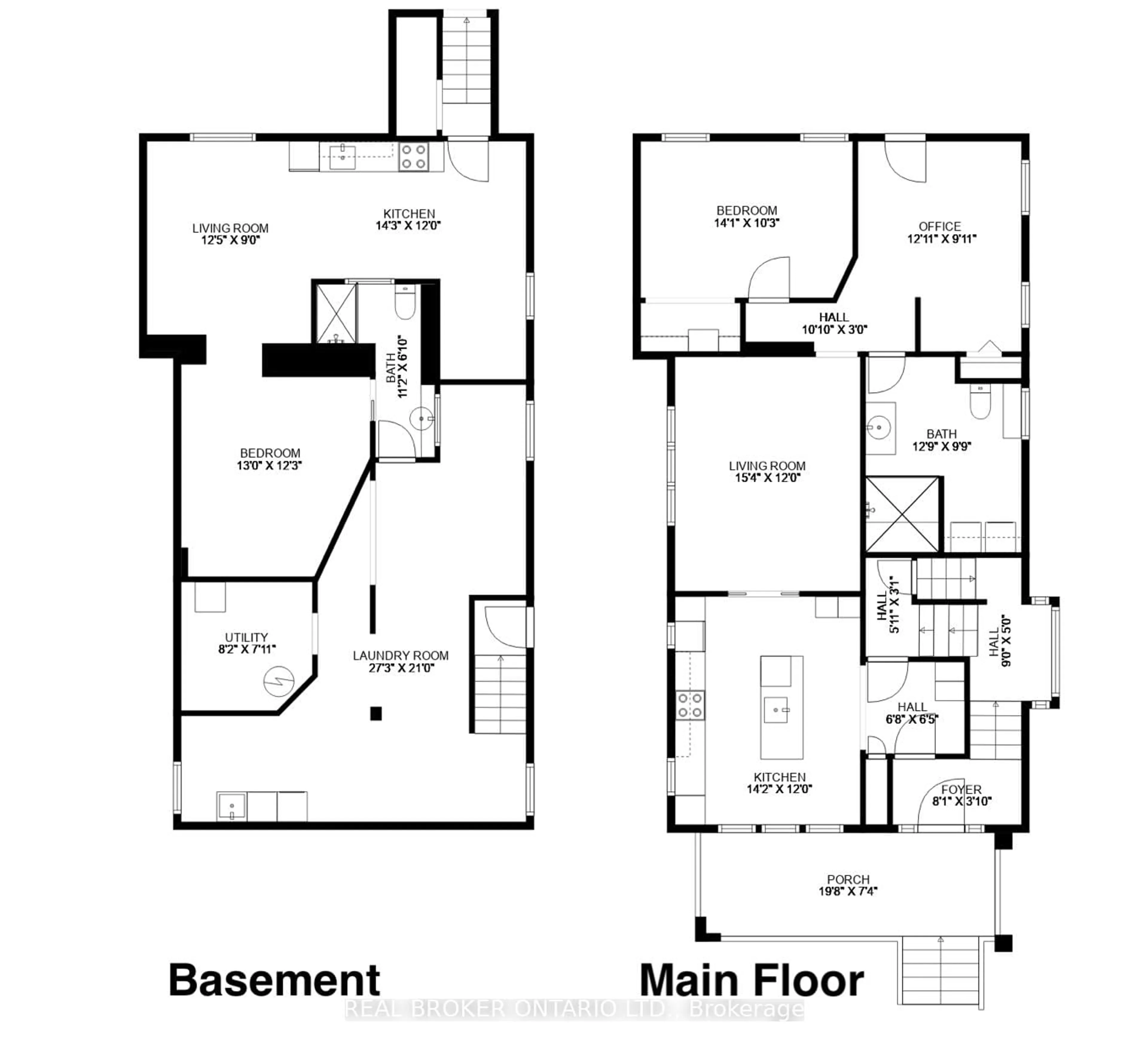 Floor plan for 202 Prospect St, Hamilton Ontario L8M 2Z7