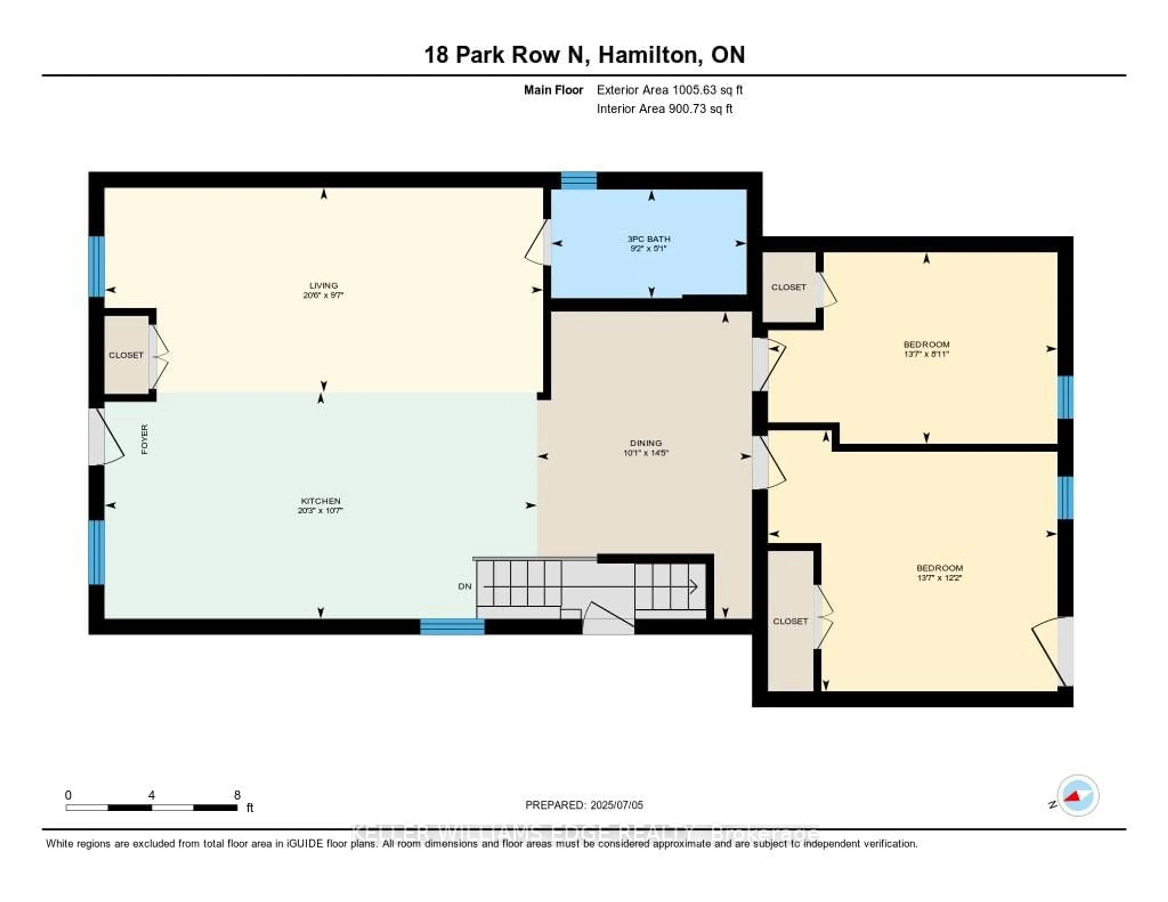 Floor plan for 18 Park Row, Hamilton Ontario L8H 4E4