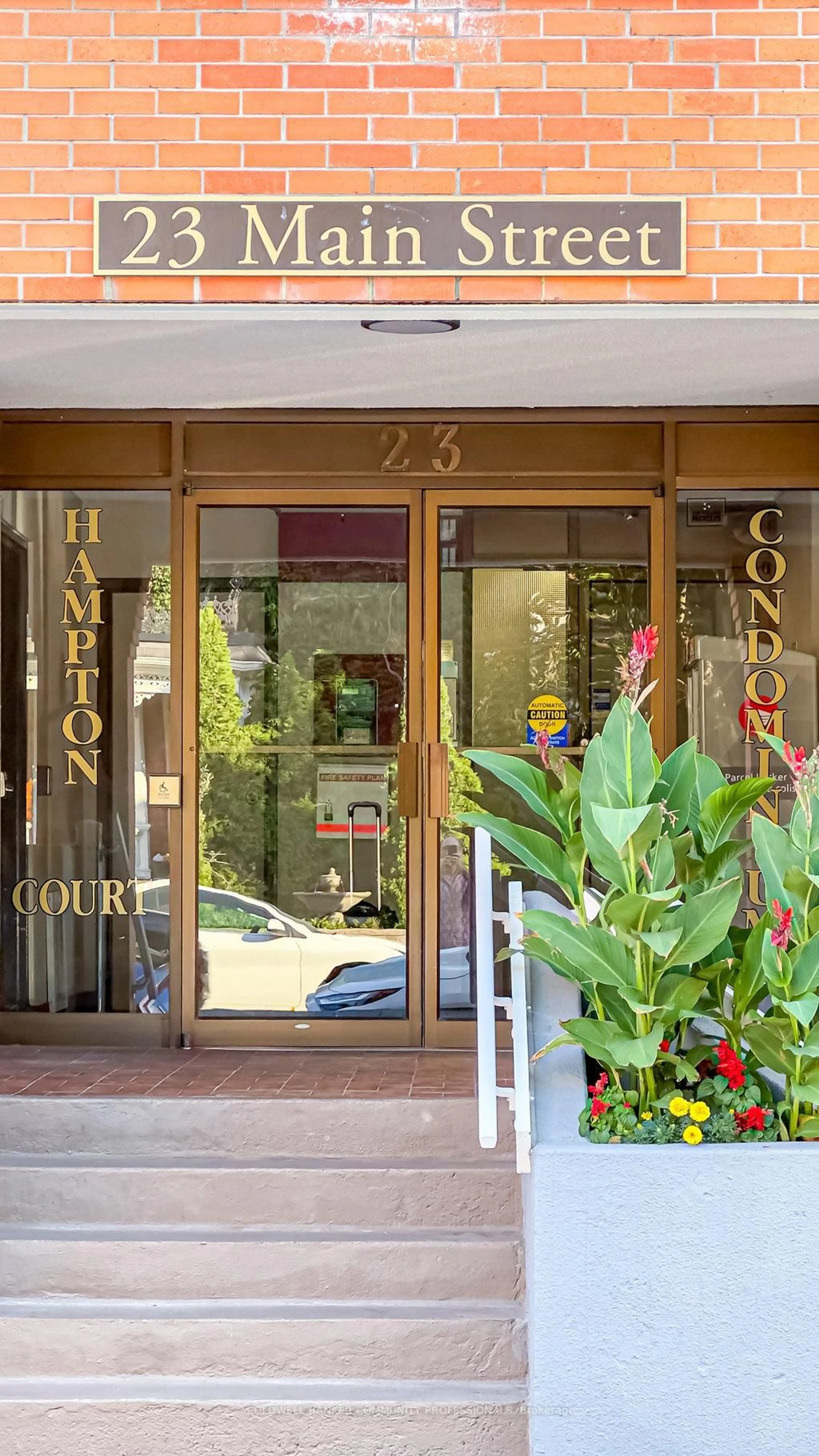 Indoor foyer for 23 Main St #205, Hamilton Ontario L9H 2P7