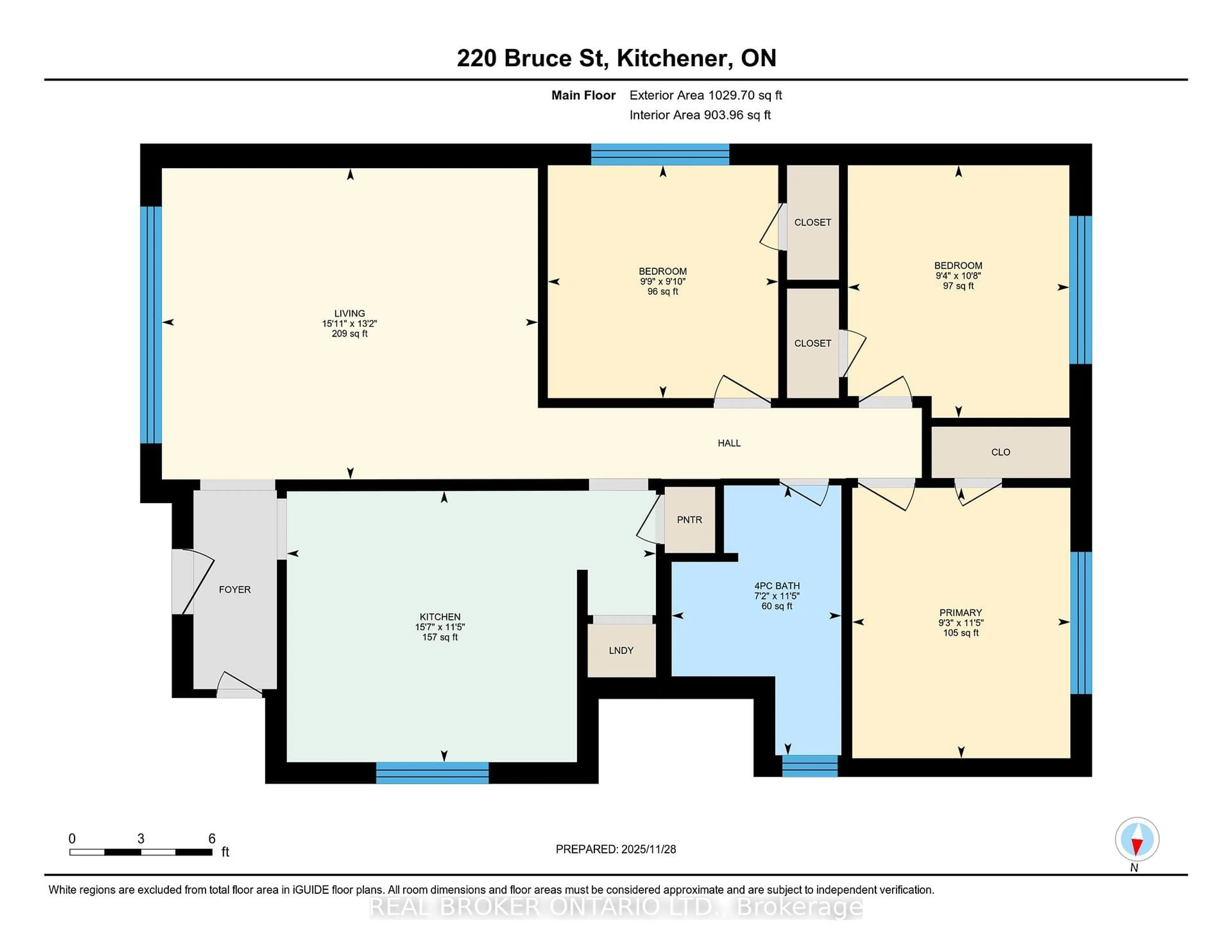 Floor plan for 220 Bruce St, Kitchener Ontario N2B 1Z3