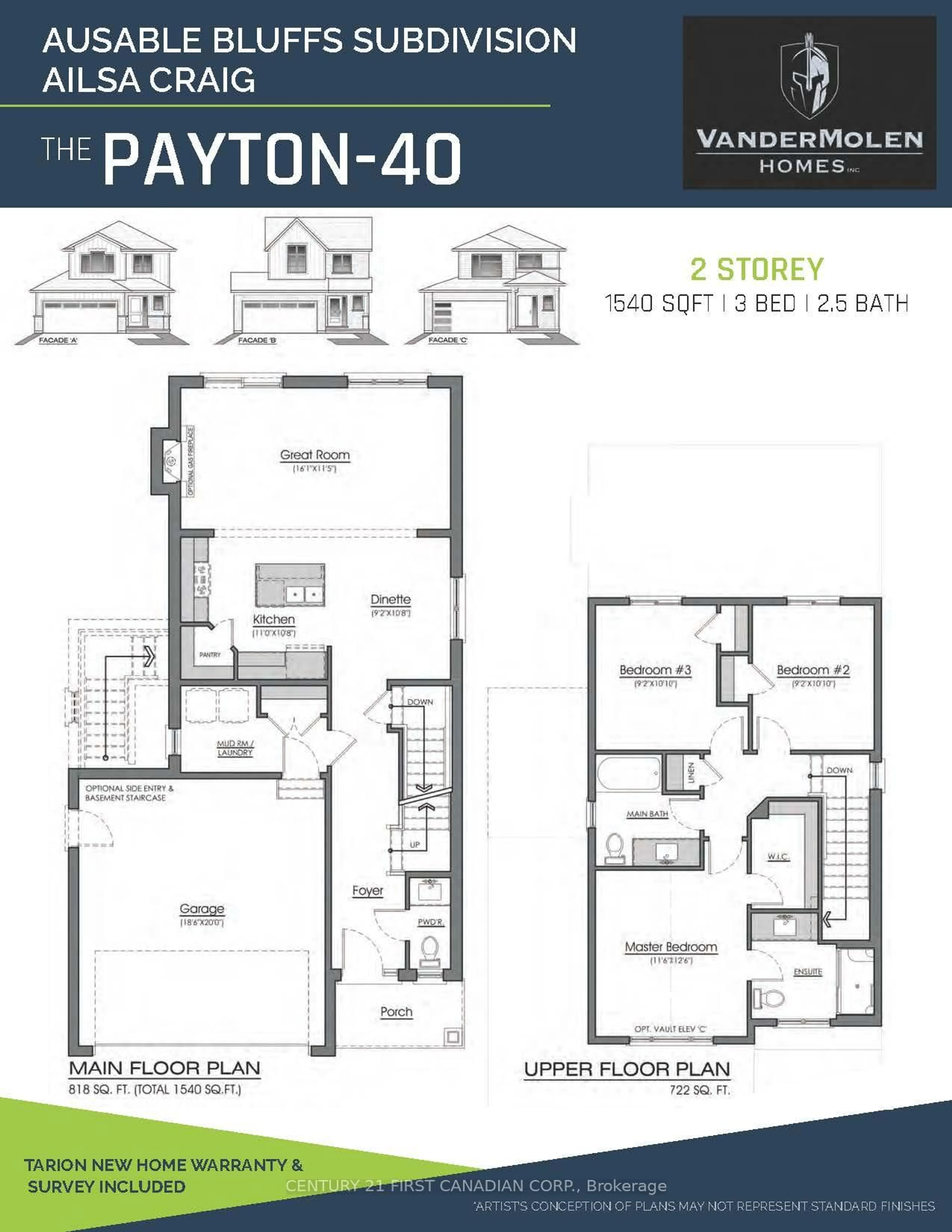 Floor plan for 9 Twynstra St, North Middlesex Ontario N0M 1A0