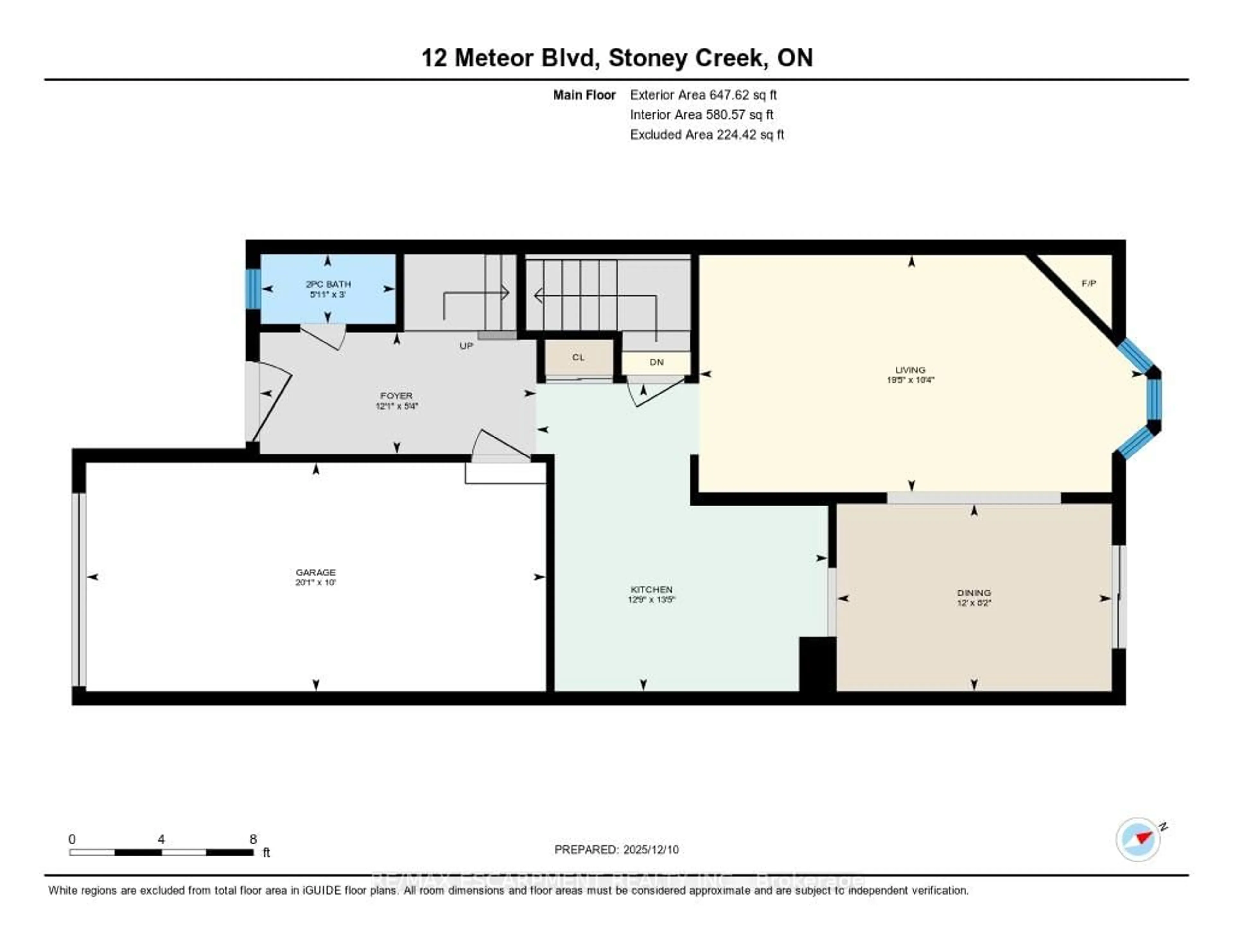 Floor plan for 12 Meteor Blvd, Hamilton Ontario L8E 4W6