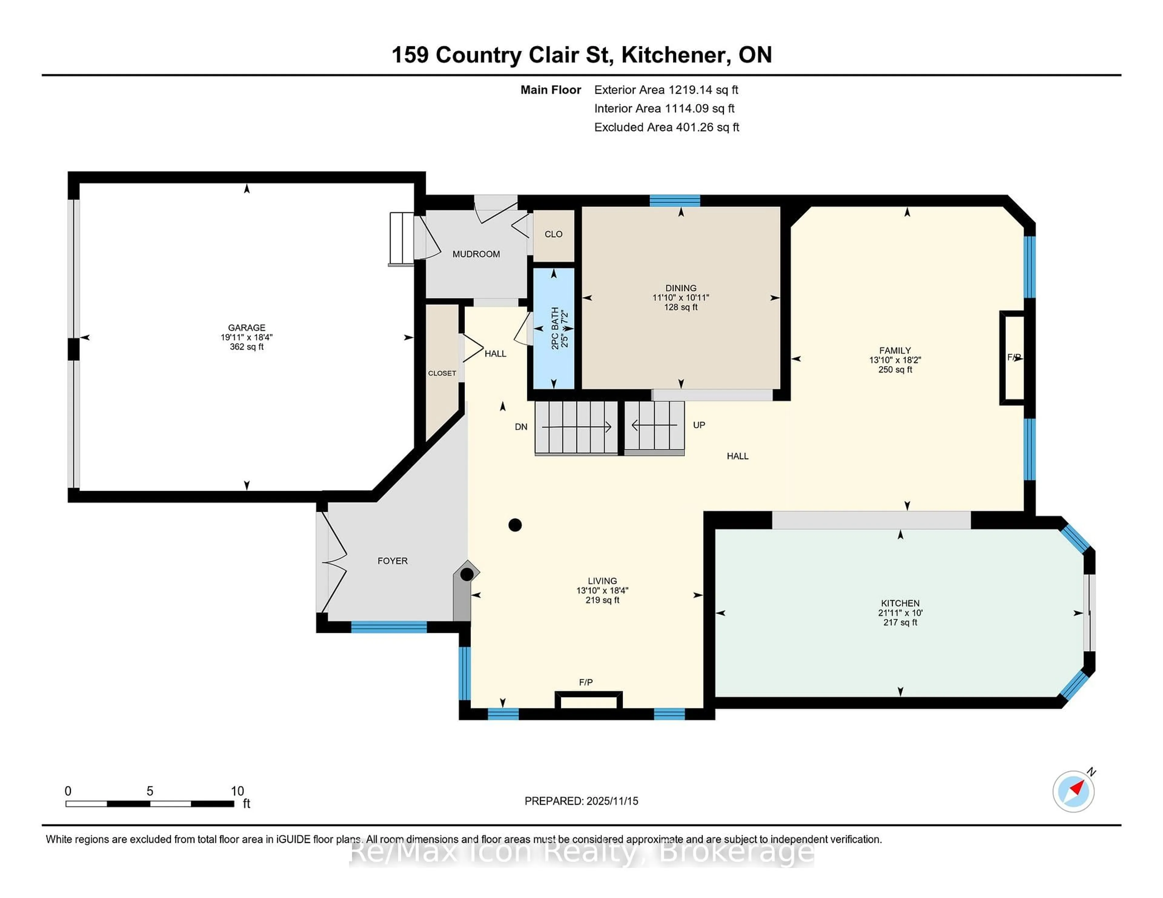 Floor plan for 159 Country Clair St, Kitchener Ontario N2A 4J7