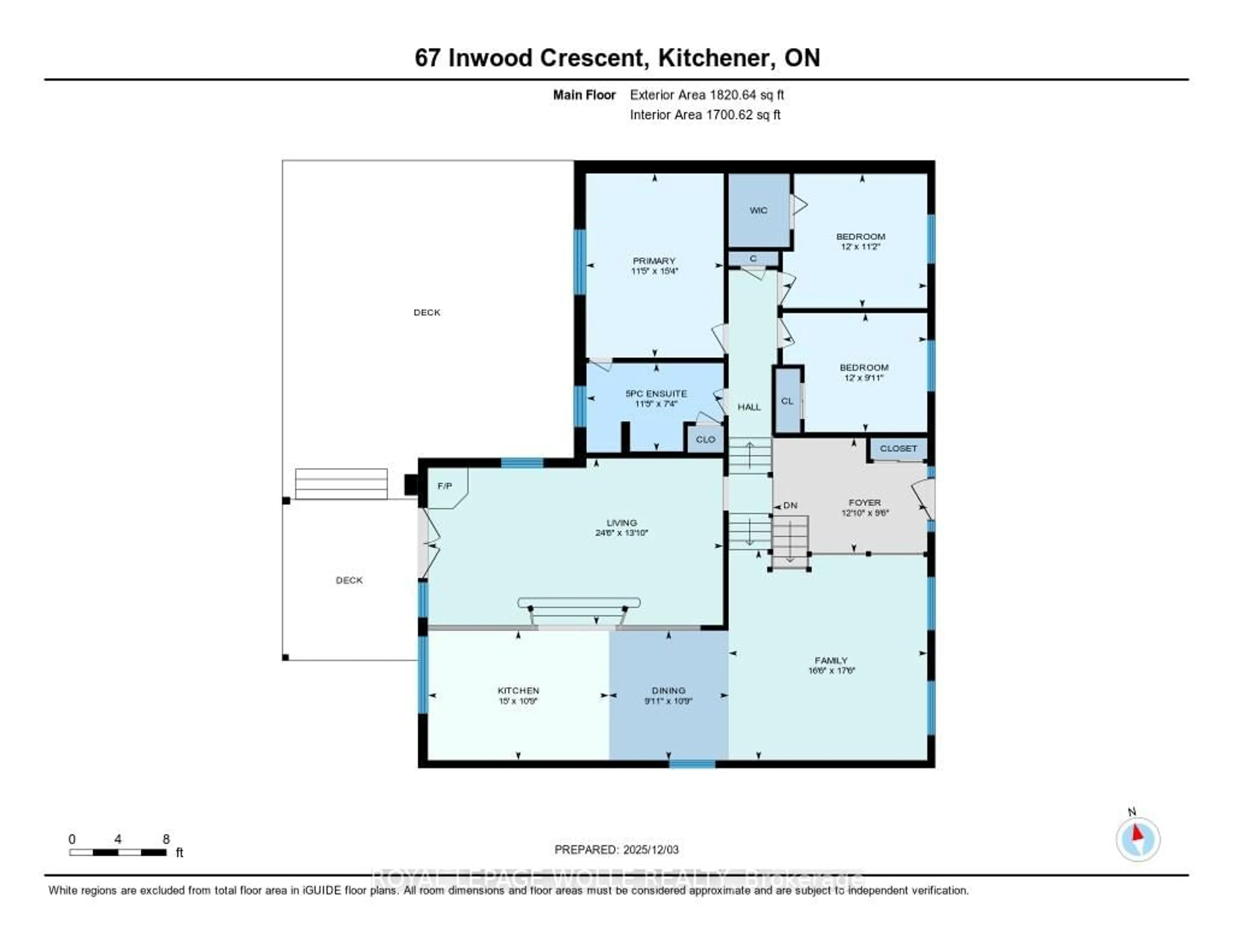 Floor plan for 67 Inwood Cres, Kitchener Ontario N2M 2L9