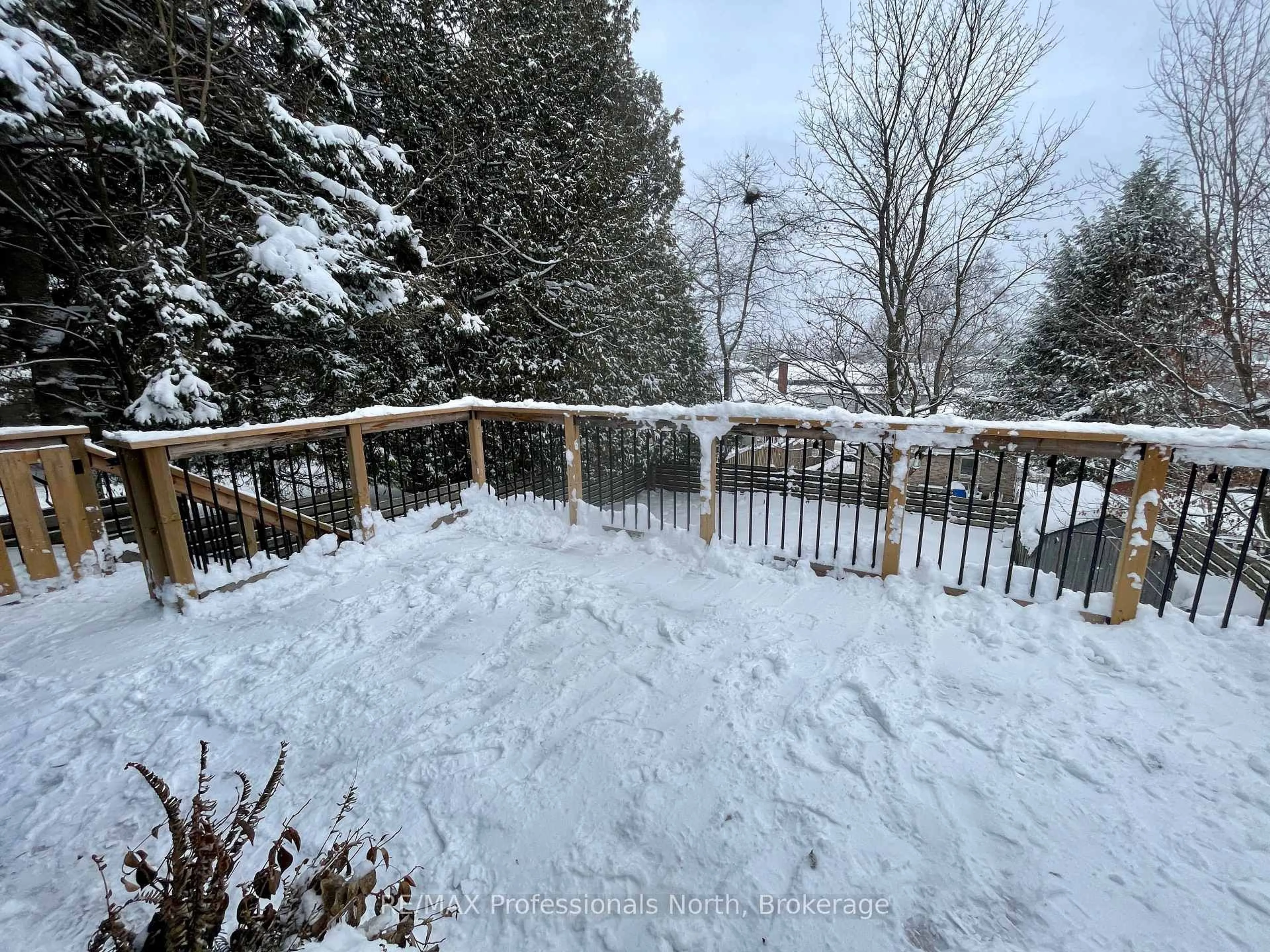 A pic from outside/outdoor area/front of a property/back of a property/a pic from drone, forest/trees view for 6 Duncan St E St, Huntsville Ontario P1H 1P6