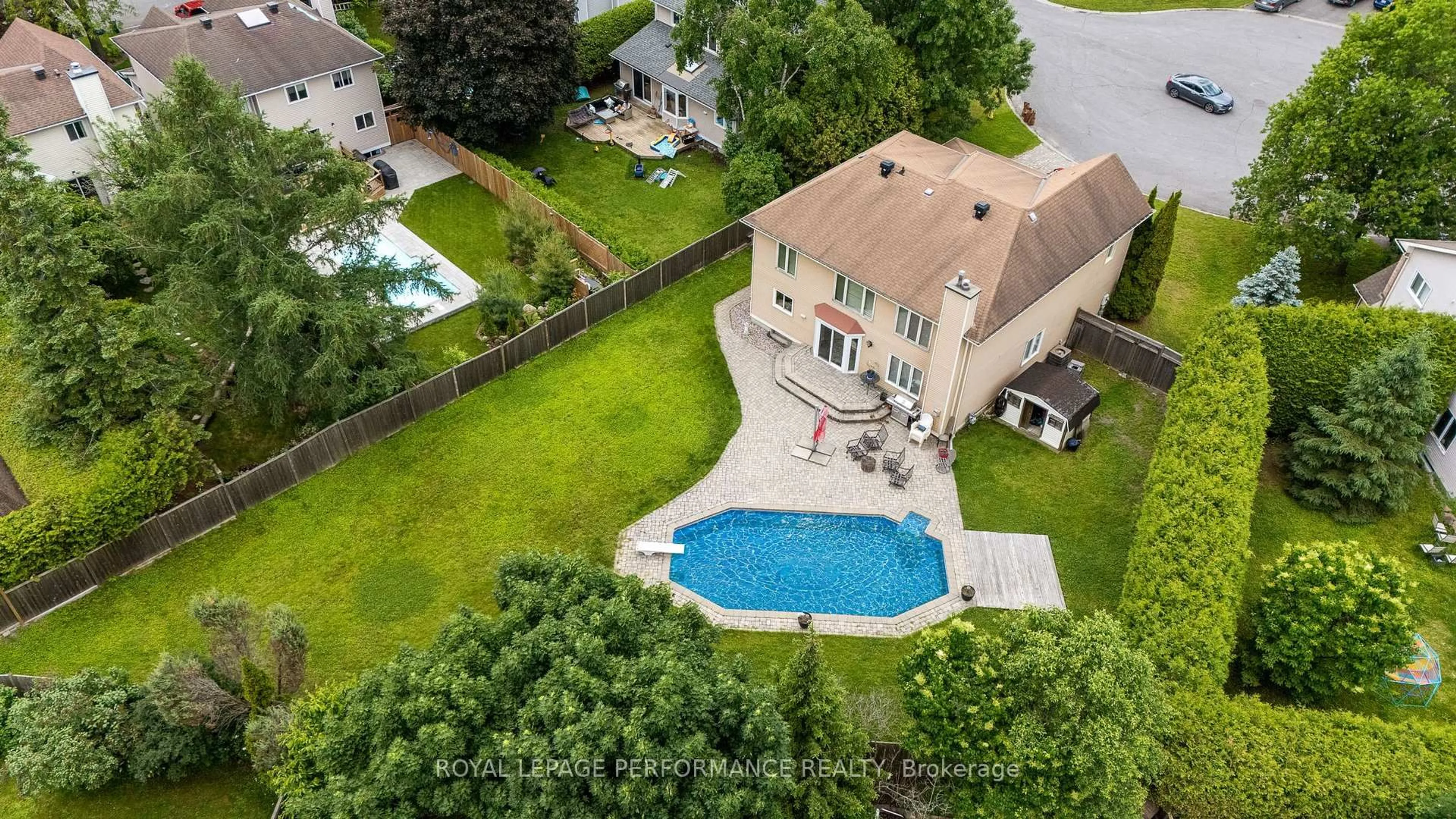 A pic from outside/outdoor area/front of a property/back of a property/a pic from drone, water/lake/river/ocean view for 16 Sagamore Crt, Ottawa Ontario K2J 2Y4