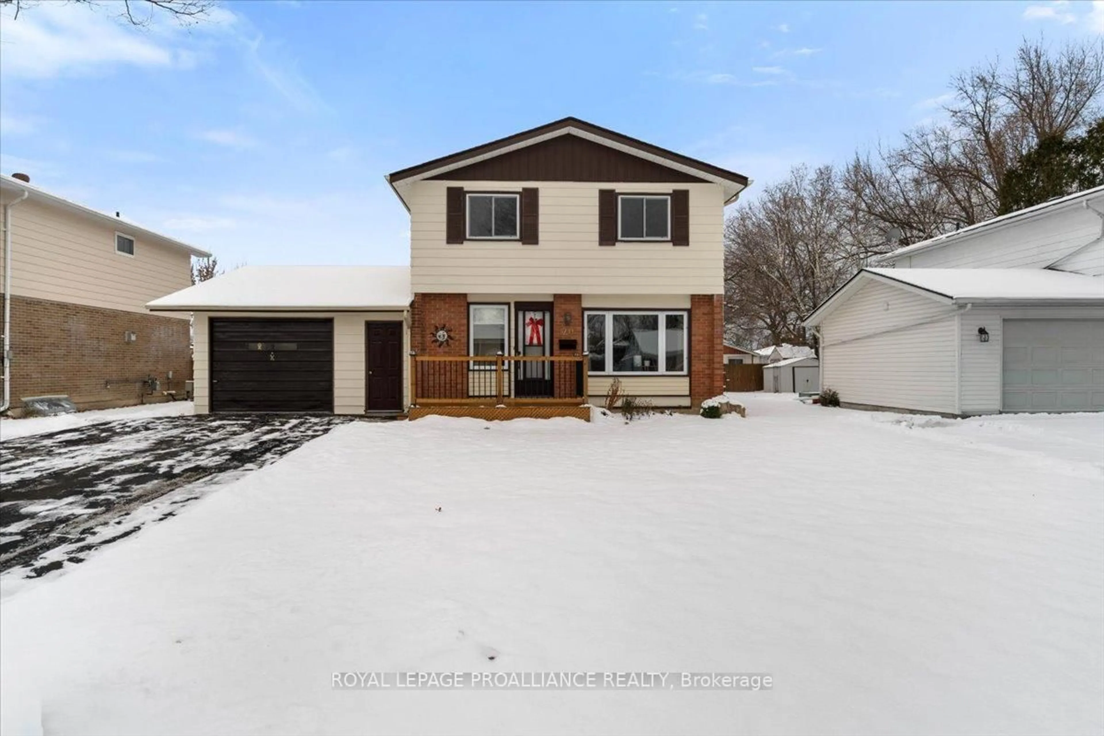 Home with vinyl exterior material, street for 20 McQuade Dr, Quinte West Ontario K8V 2G3