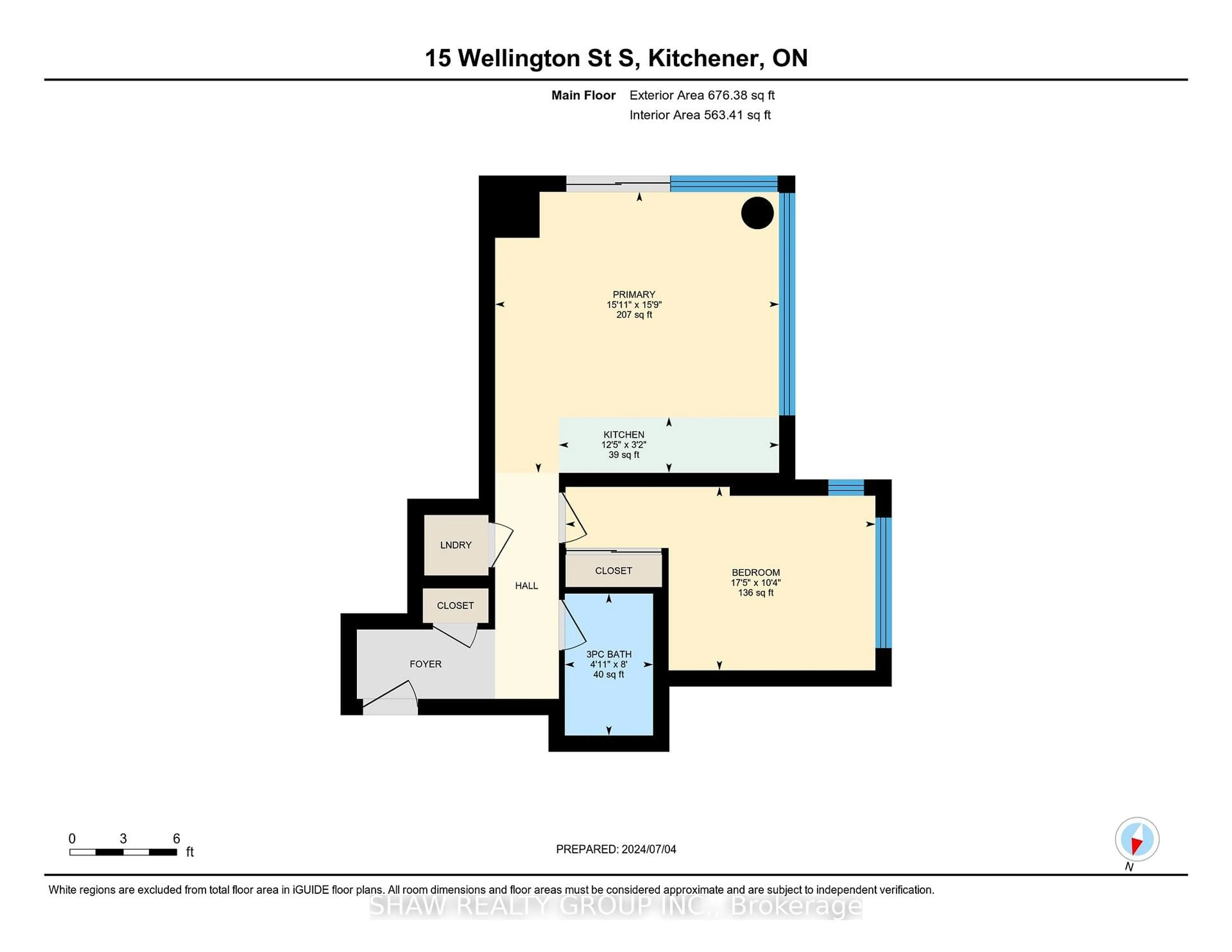 Floor plan for 15 Wellington St #1906, Kitchener Ontario N2A 4L2