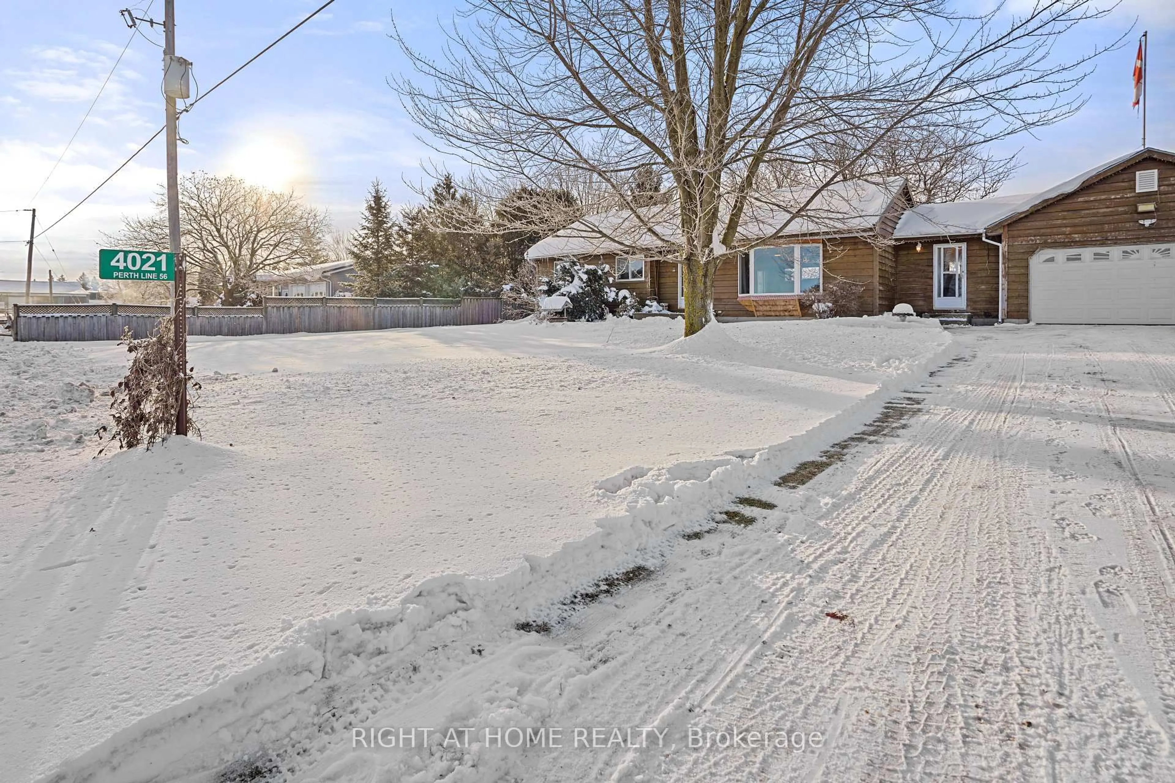 A pic from outside/outdoor area/front of a property/back of a property/a pic from drone, street for 4021 Line 56 Line, Perth East Ontario N0K 1M0