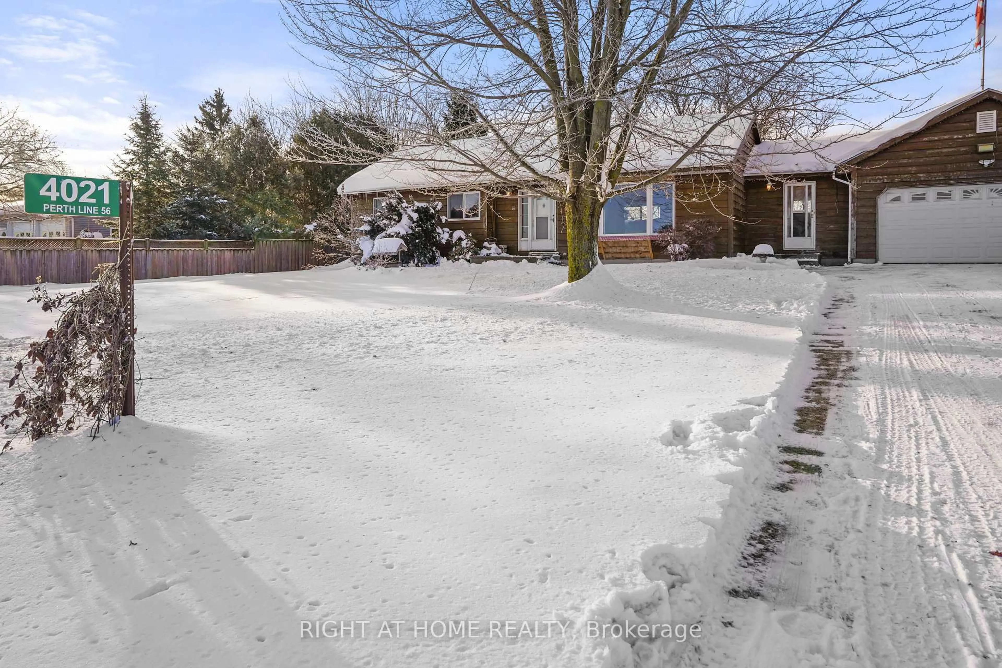 A pic from outside/outdoor area/front of a property/back of a property/a pic from drone, street for 4021 Line 56 Line, Perth East Ontario N0K 1M0